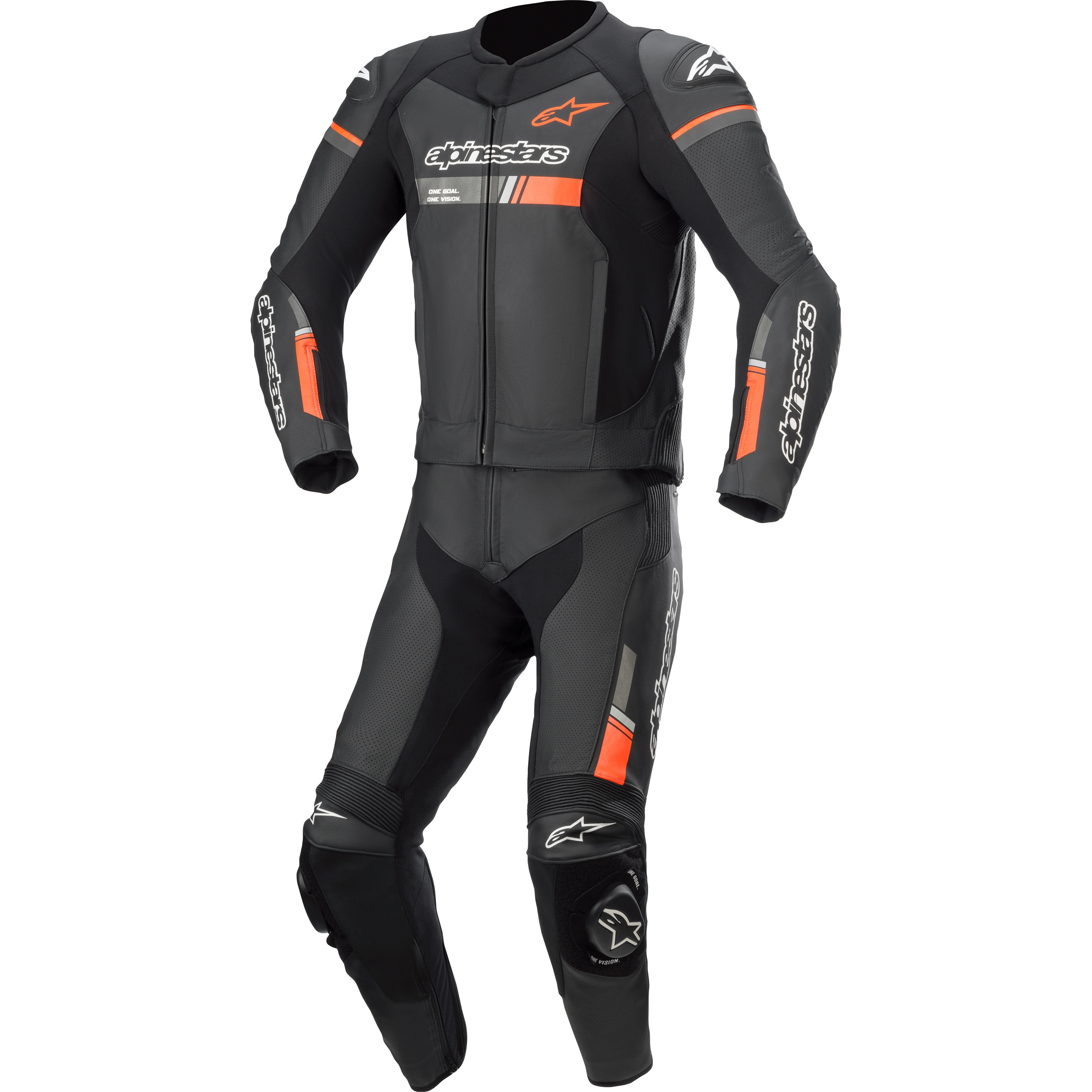Alpinestars GP Force Chaser Lederkombi 2-tlg. schwarz/rot 58 - Motorradbekleidung - Motorradkombis