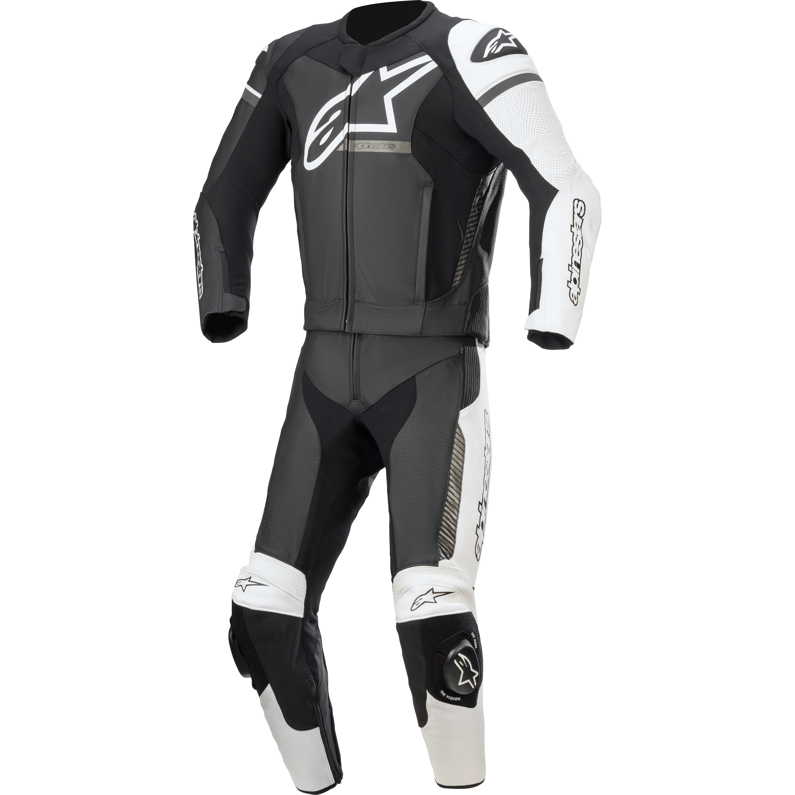 Alpinestars GP Force Phantom Lederkombi 2-tlg. schwarz/weiß/grau 56 - Motorradbekleidung - Motorradkombis