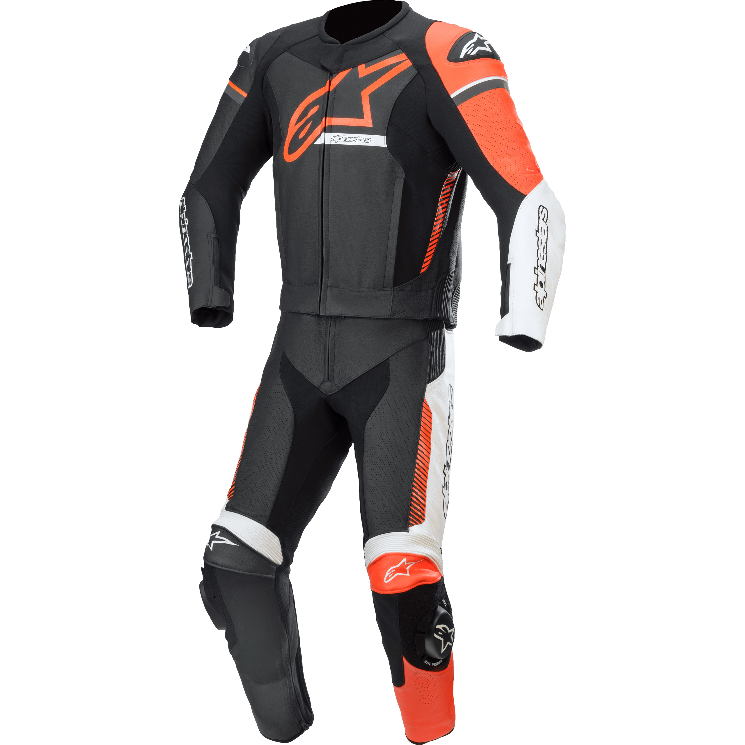 Alpinestars GP Force Phantom Lederkombi 2-tlg. schwarz/weiß/rot 56 - Motorradbekleidung - Motorradkombis
