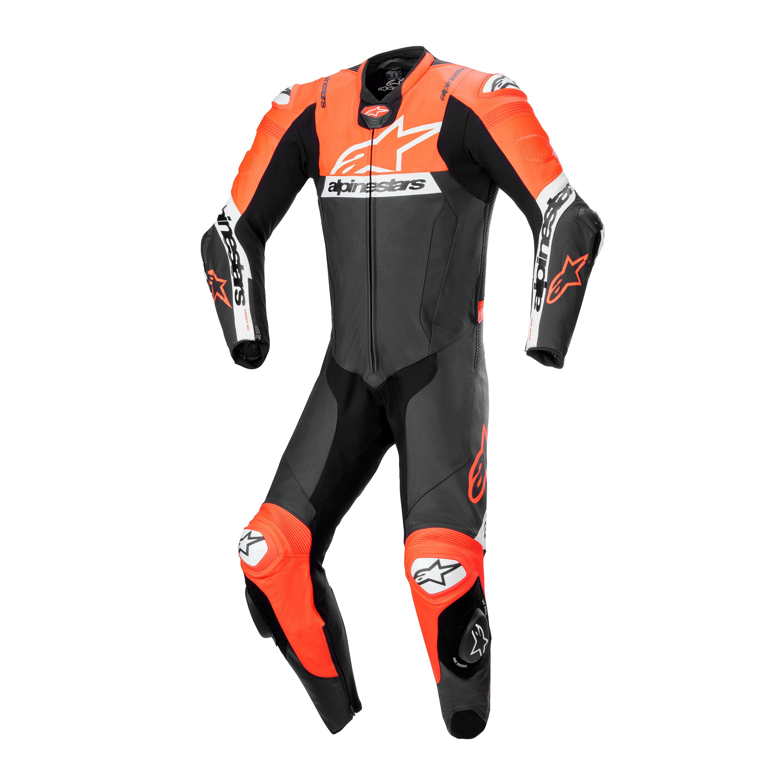 Alpinestars Missile V2 Ward Lederkombi 1-tlg. schwarz/rot/weiß 48 - Motorradbekleidung - Motorradkombis