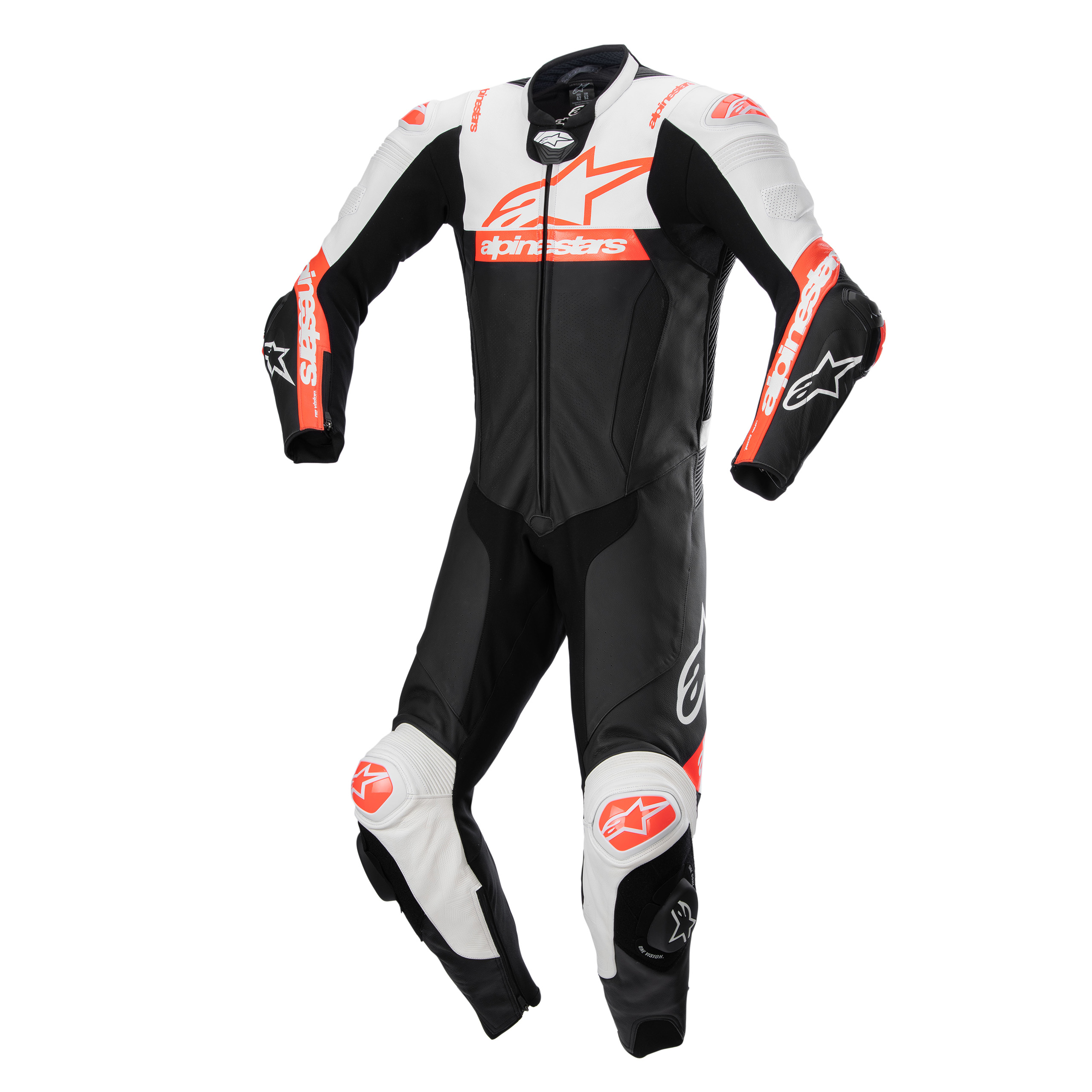 Alpinestars Missile V2 Ward Lederkombi 1-tlg. schwarz/weiß/rot 52 - Motorradbekleidung - Motorradkombis