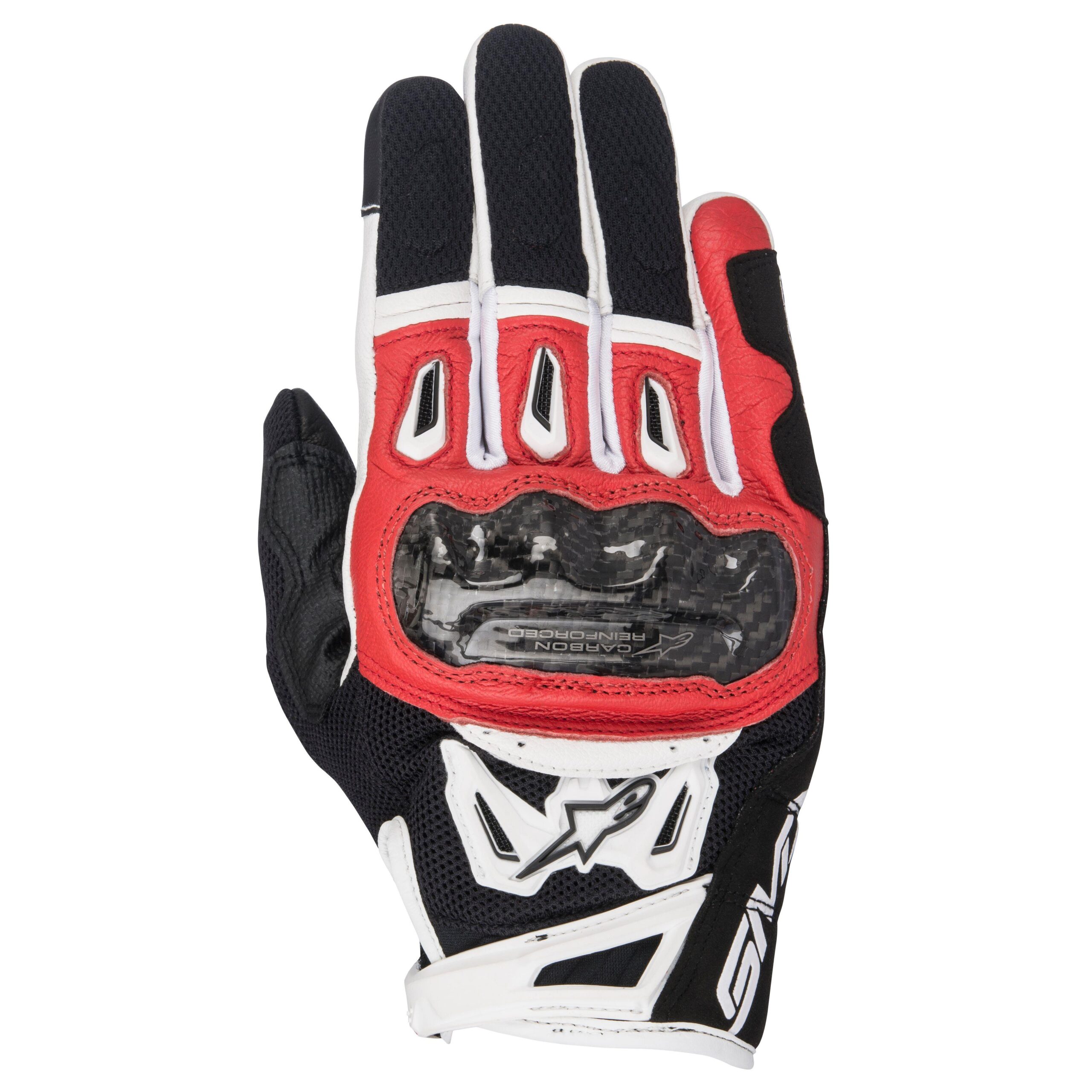 Alpinestars SMX-2 Air Carbon V2 Handschuh schwarz/weiß/rot XXL - Motorradbekleidung - Motorradhandschuhe