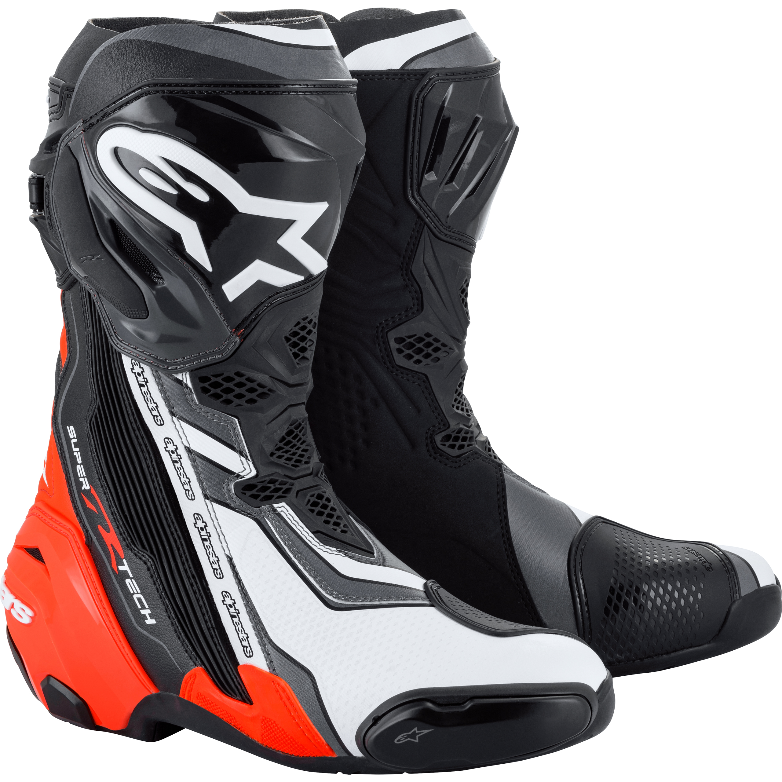 Alpinestars Supertech R Motorradstiefel lang neonrot 44 - Motorradbekleidung - Motorradstiefel & Motorradschuhe