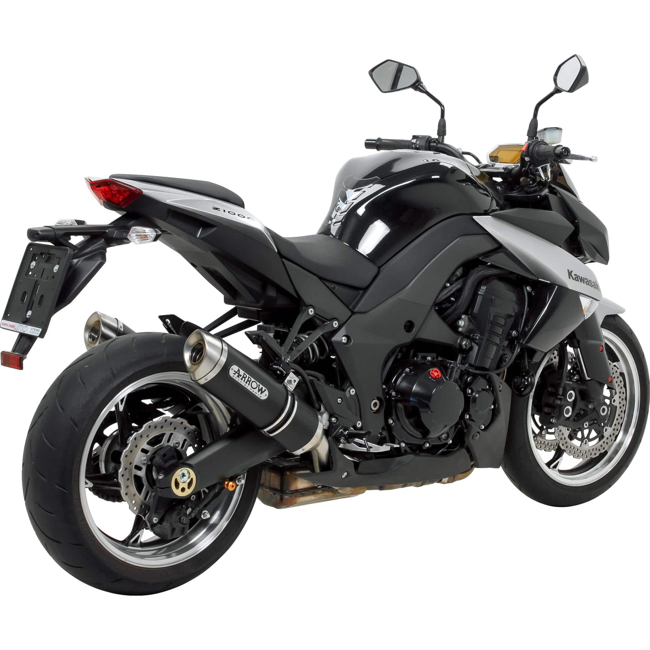 Arrow Exhaust Thunder Auspuff Paar für Z 1000 2010- Alu schwarz/Edelstahl - Motorradteile & Ersatzteile - Auspuff