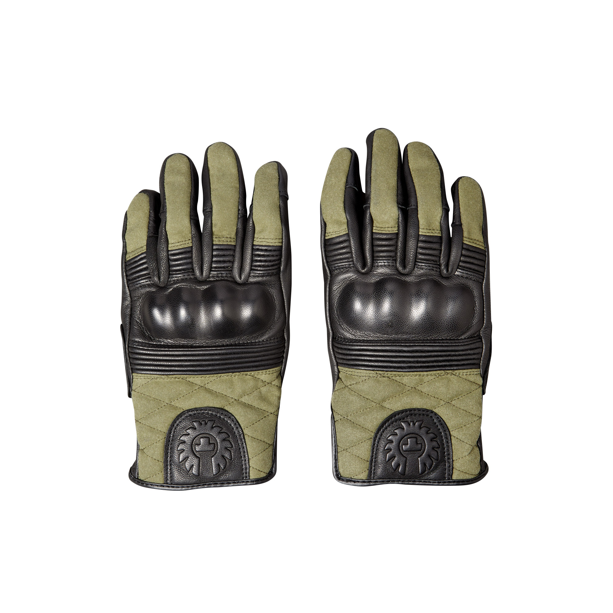 Belstaff Hampstead Lederhandschuhe schwarz/grün S - Motorradbekleidung - Café Racer Motorradbekleidung