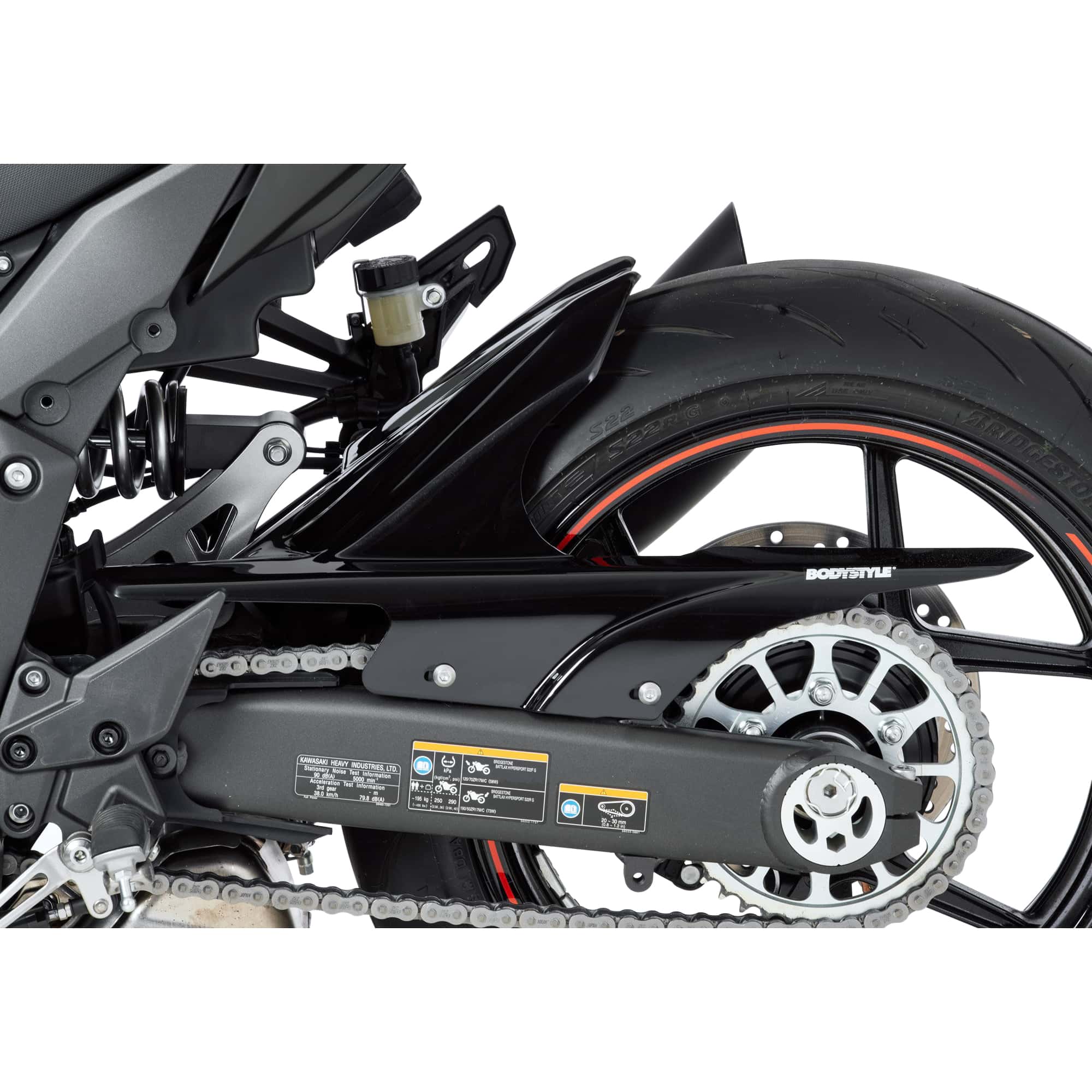 Bodystyle Hinterradabdeckung Sportsline schwarz für Kawa Ninja 1000 SX - Motorradteile & Ersatzteile - Verkleidungen & Abdeckungen
