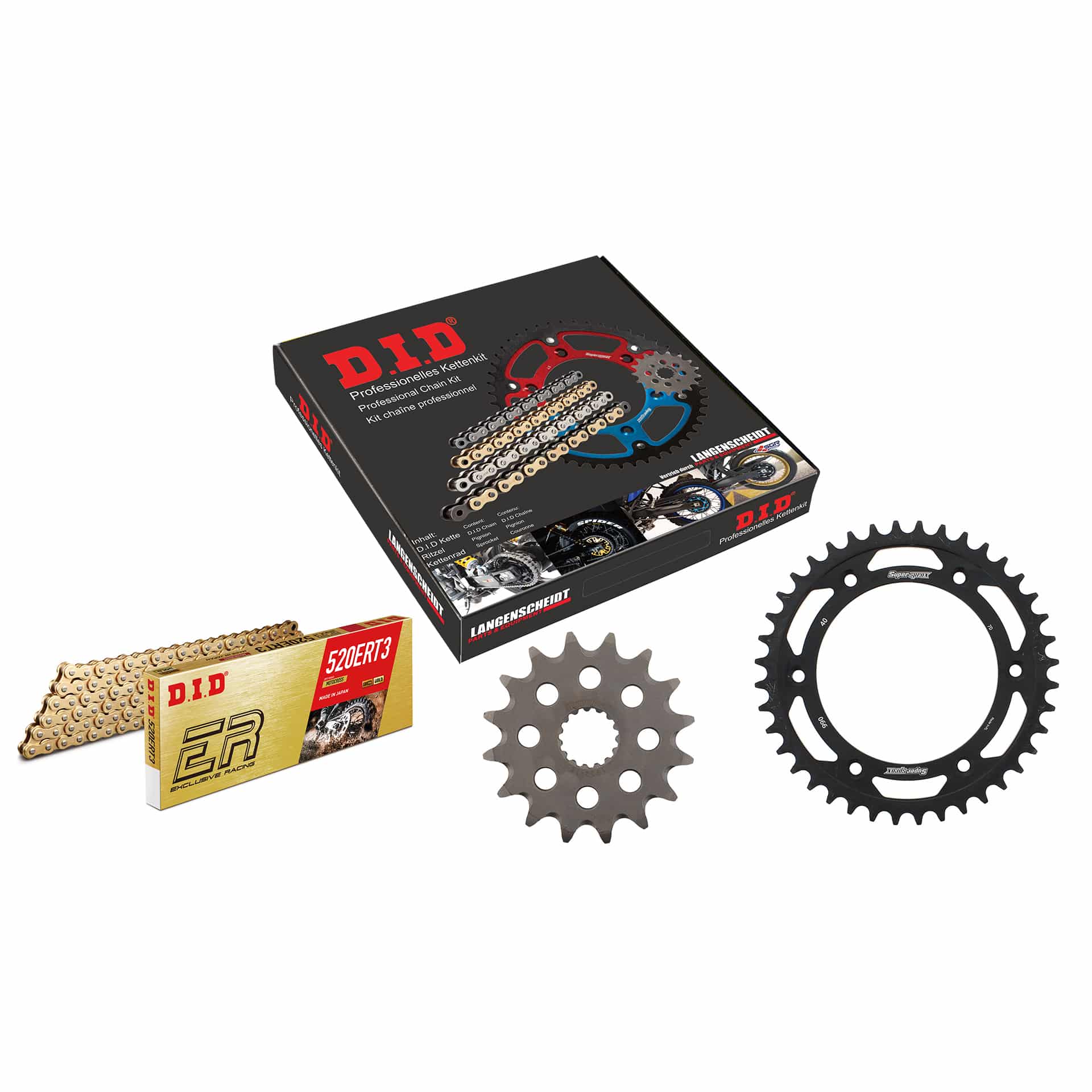 D.I.D. Kettenkit 520ERT2(G&G) Clip 16/40/114 für KTM Duke/SM/C/R 69 - Motorradteile & Ersatzteile - Kraftübertragung