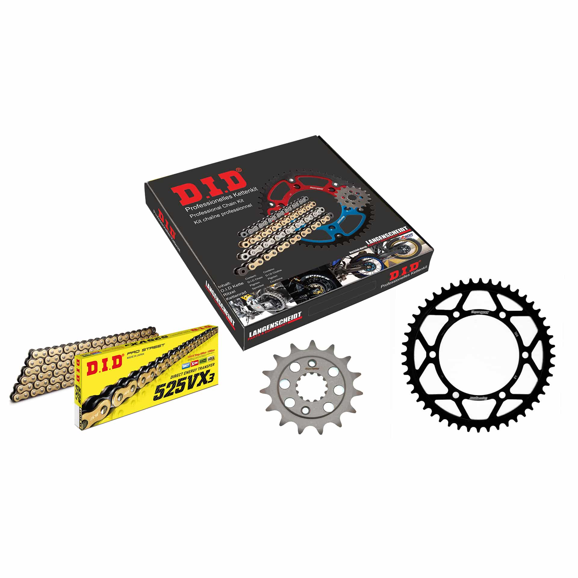 D.I.D. Kettenkit 525VX3(G&B) Niet X 15/48/118 für XLV 650 Transalp - Motorradteile & Ersatzteile - Kraftübertragung