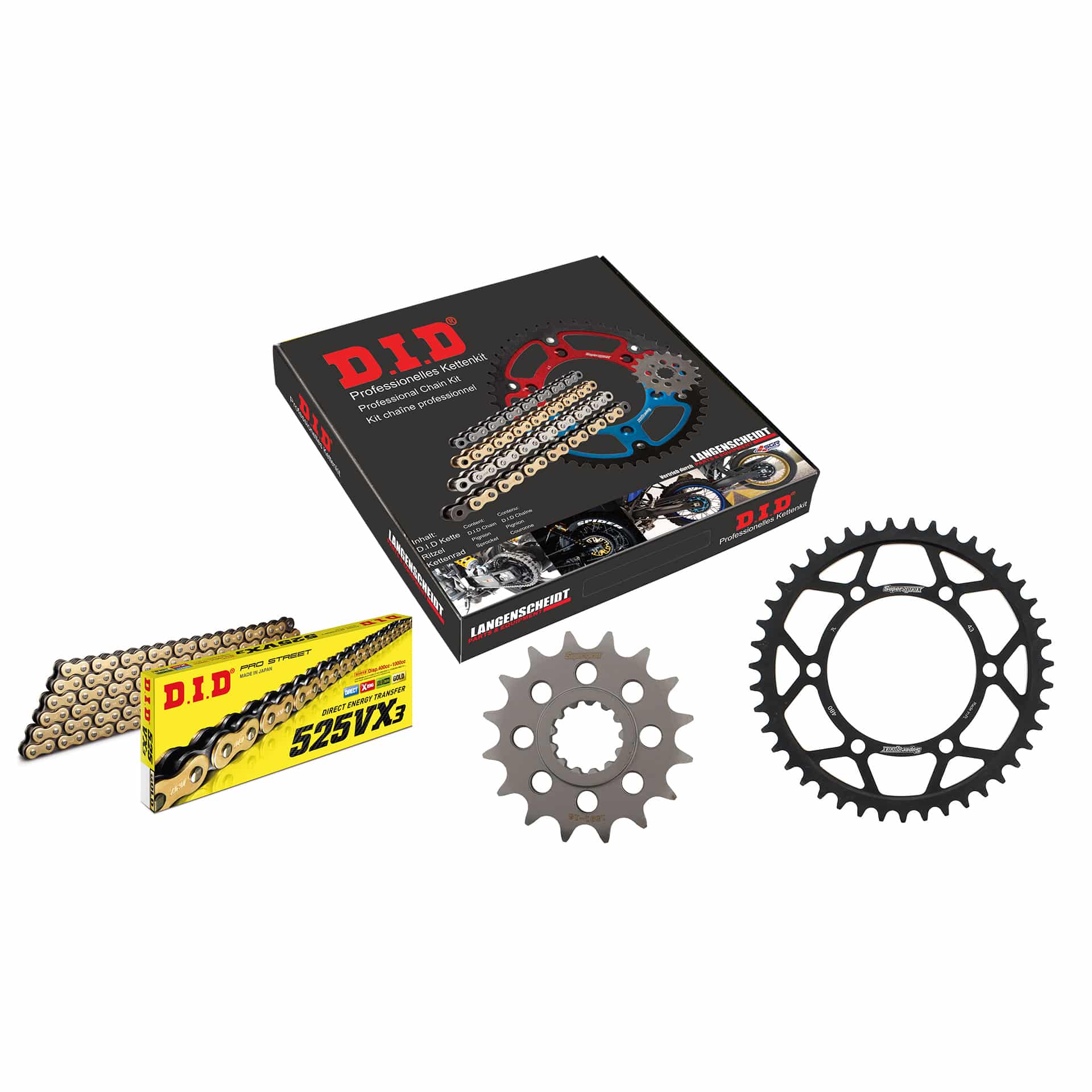 D.I.D. Kettenkit 525VX3(G&B) Niet X 16/43/108 für Yamaha MT-07/XSR - Motorradteile & Ersatzteile - Kraftübertragung