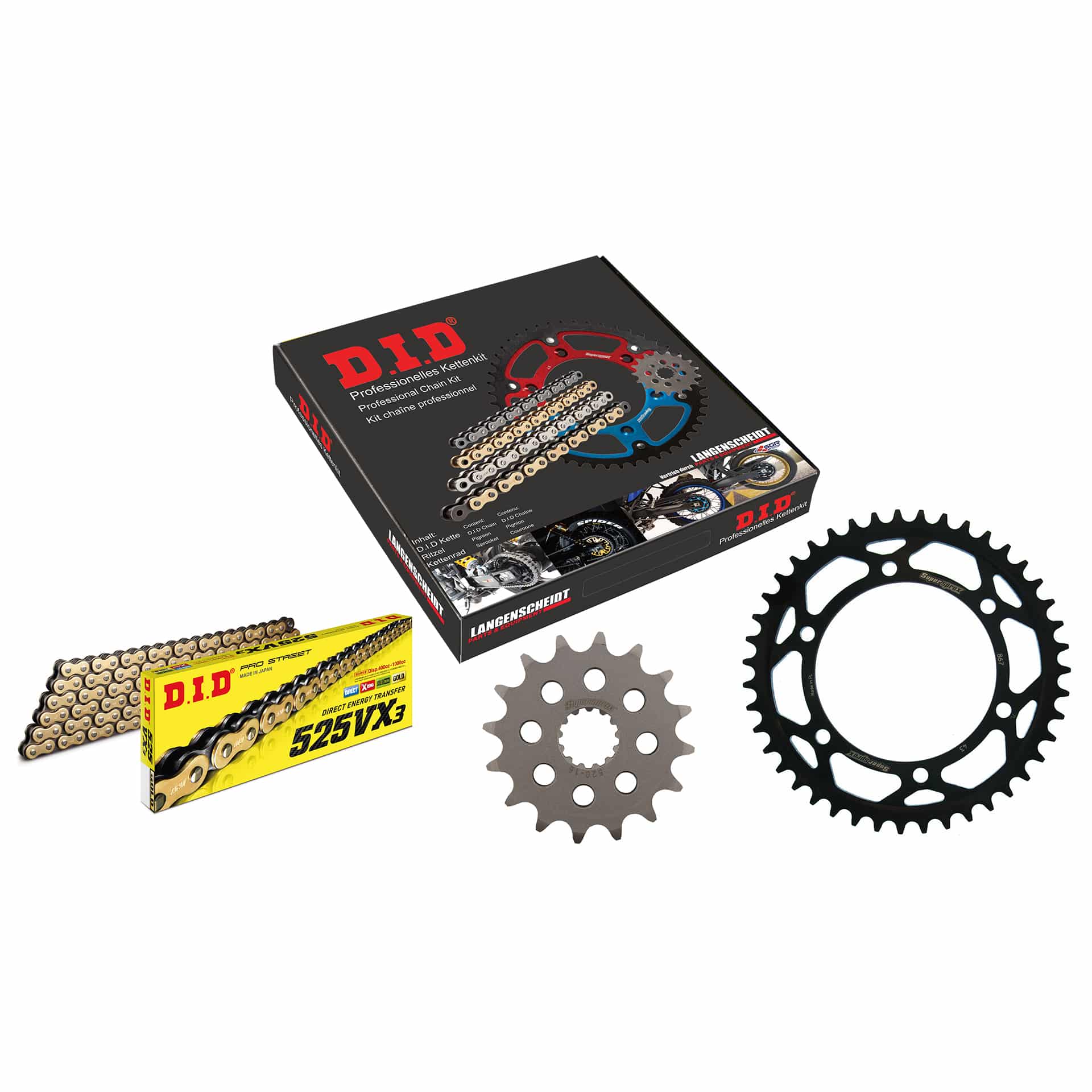 D.I.D. Kettenkit 525VX3(G&B) Niet X 16/43/114 für TDM 850 1999-2001 - Motorradteile & Ersatzteile - Kraftübertragung