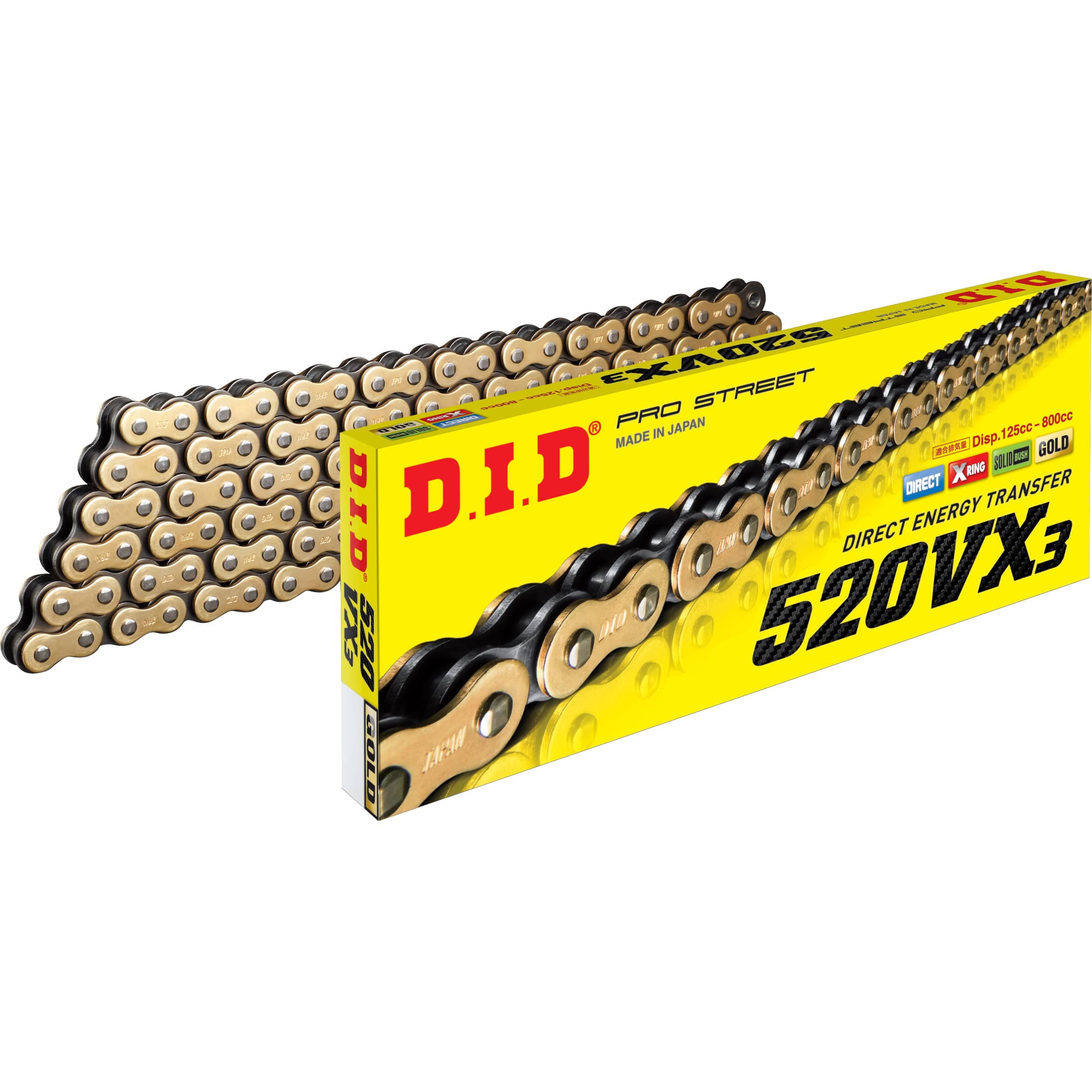 D.I.D. Supersprox Kettenkit Stealth 520VX3(G&B) Niet X 15/46/114 gold für Kawa - Motorradteile & Ersatzteile - Kraftübertragung