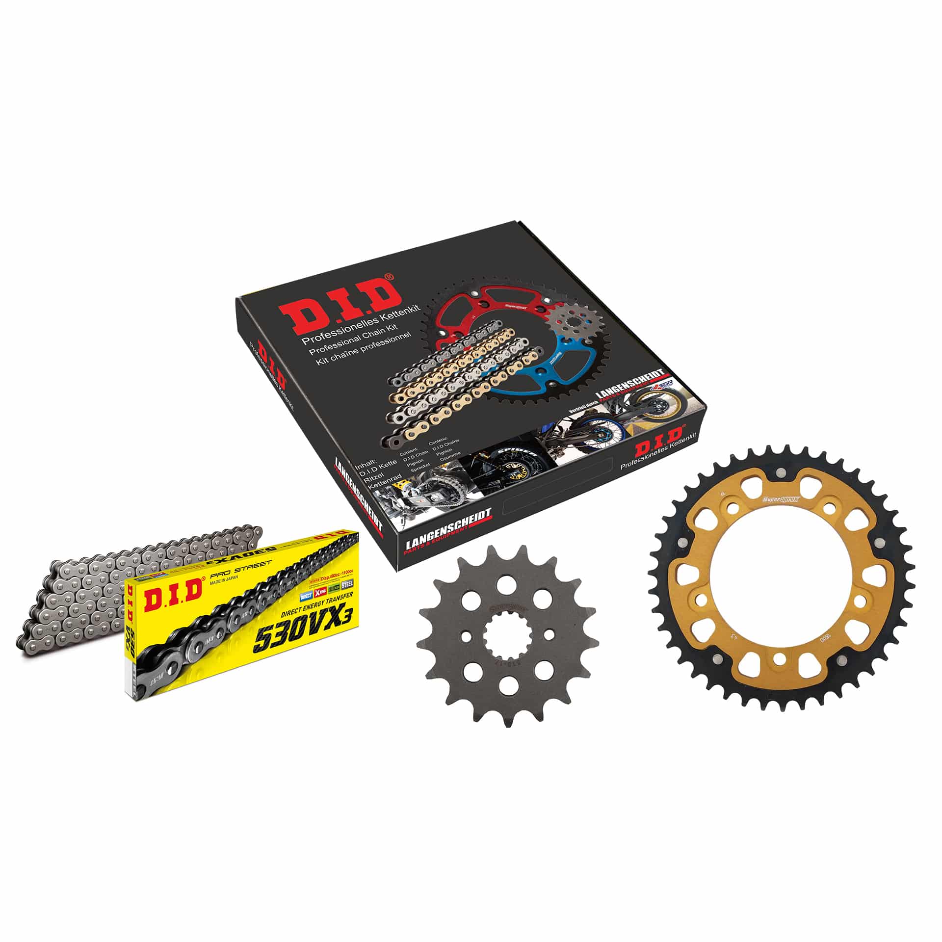 D.I.D. Supersprox Kettenkit Stealth 530VX3 Niet X 17/43/112 gold für Suzuki GS - Motorradteile & Ersatzteile - Kraftübertragung