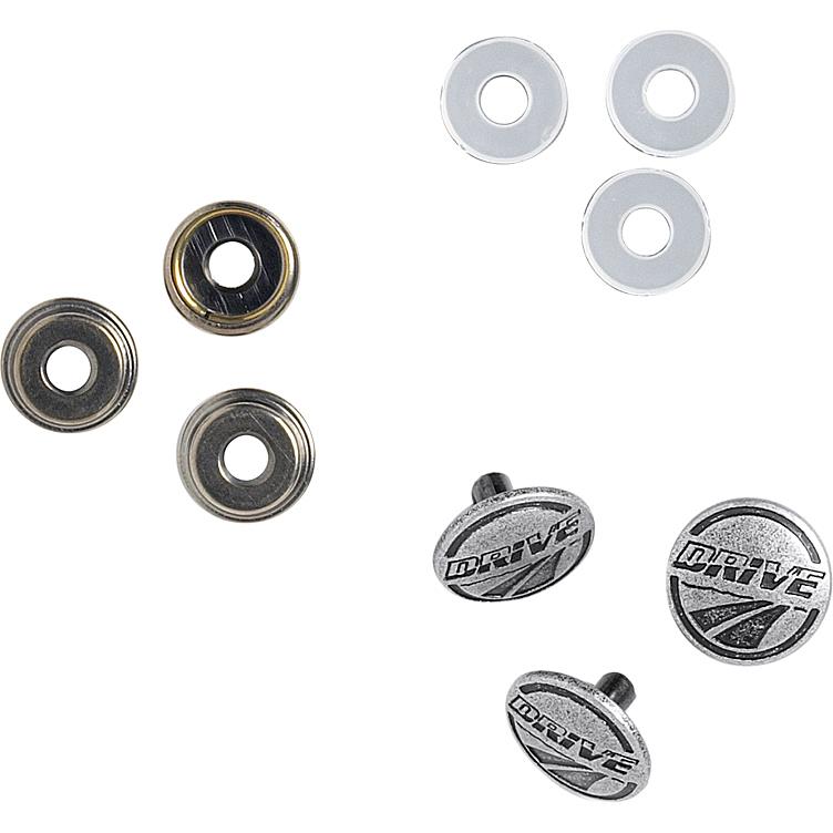 Drive 3x Drive Oberknopf Metall matt-silber 16 mm - Motorradbekleidung - Zubehör & Accessoires