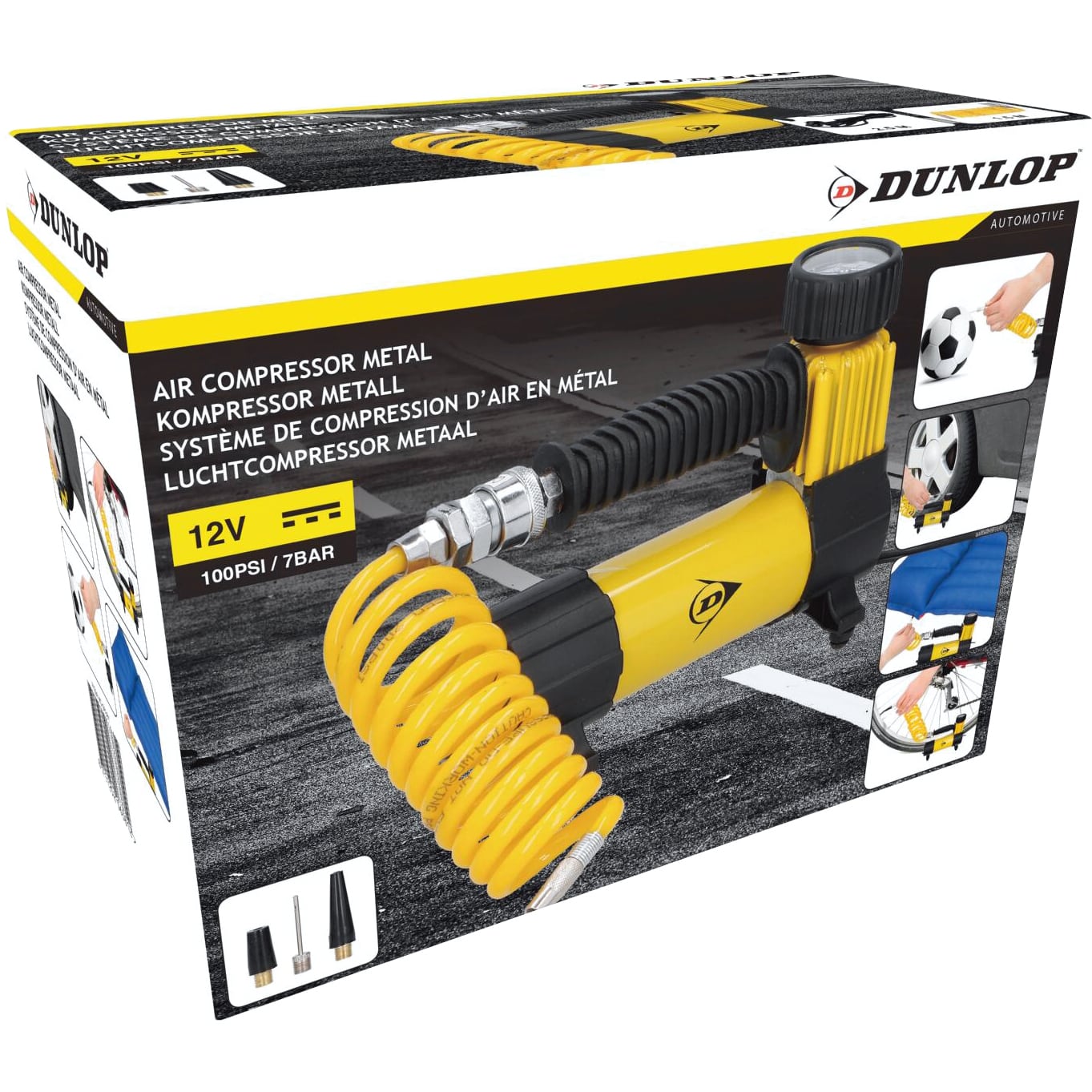 Dunlop Kompressor Metall 12 V - Motorradzubehör - Werkstattzubehör