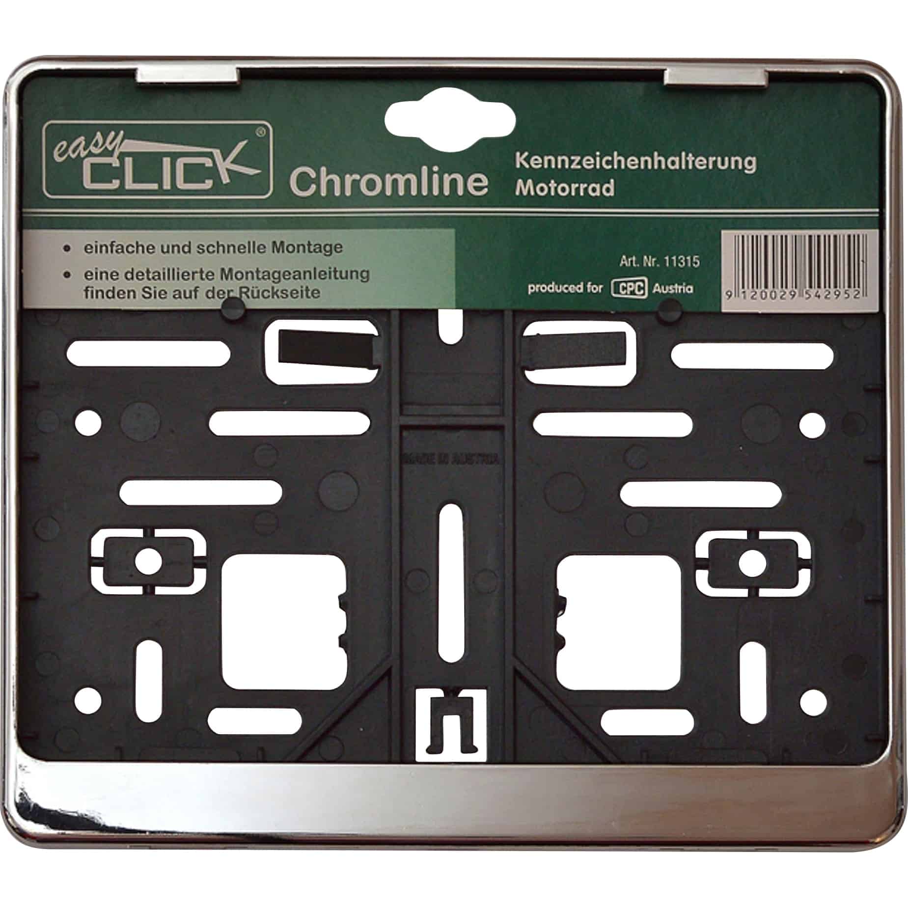 Easy Click Kennzeichenhalter Österreich für Motorrad Chromline - Motorradteile & Ersatzteile - Anbauteile