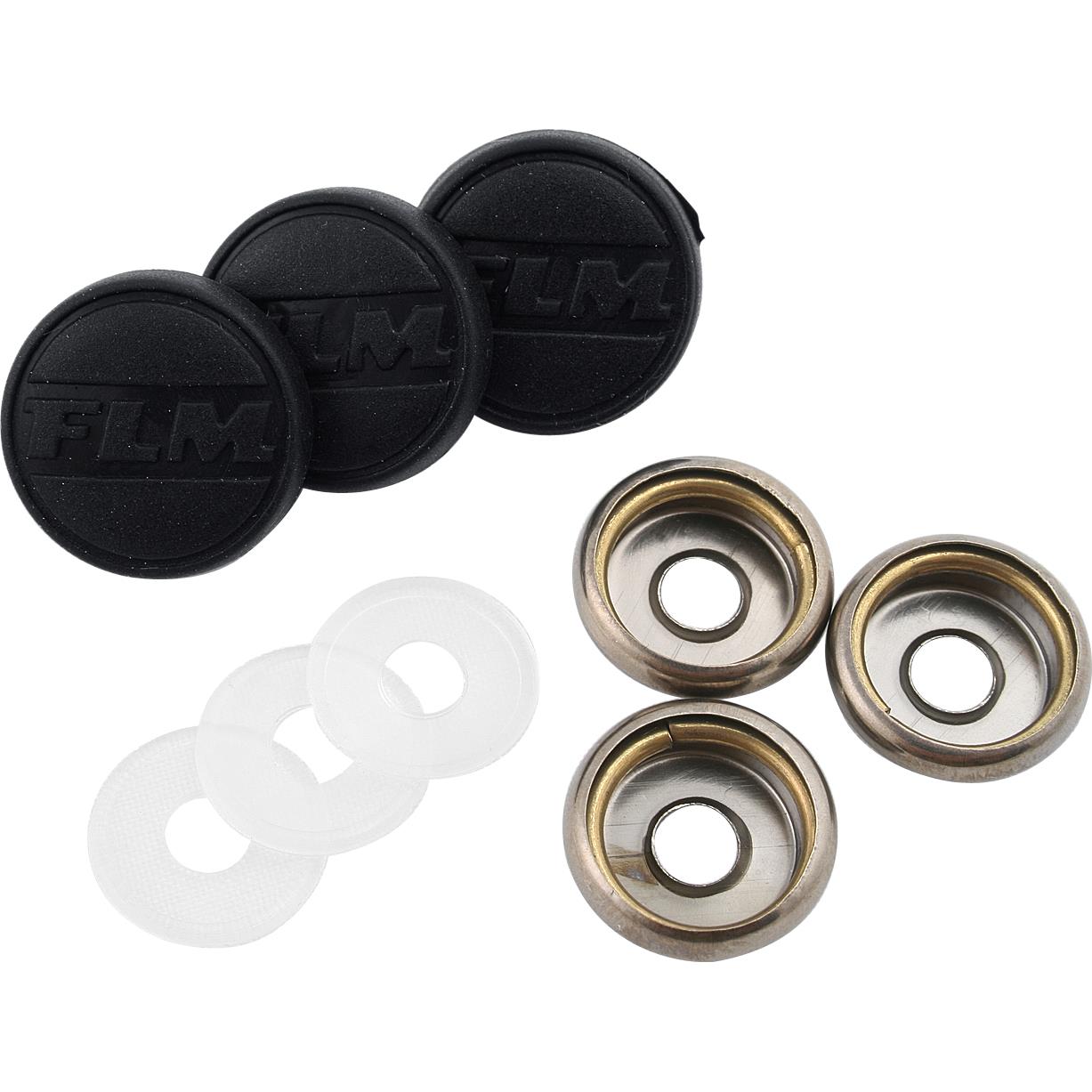 FLM 3x FLM Oberknopf-Gummiert - Motorradbekleidung - Zubehör & Accessoires