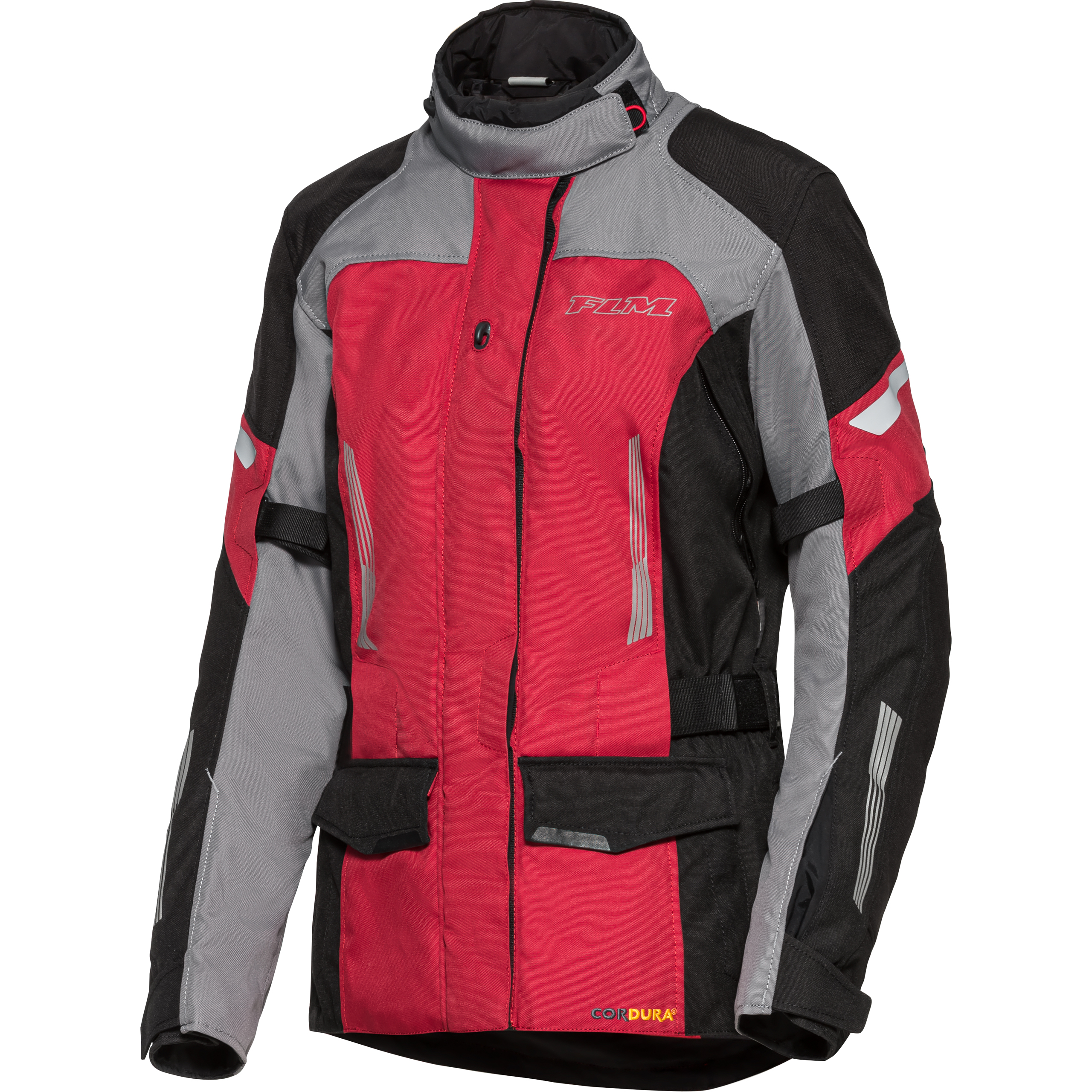 FLM Damen Touren Textiljacke 3.0 schwarz/grau/rot S - Motorradbekleidung - Motorradjacken