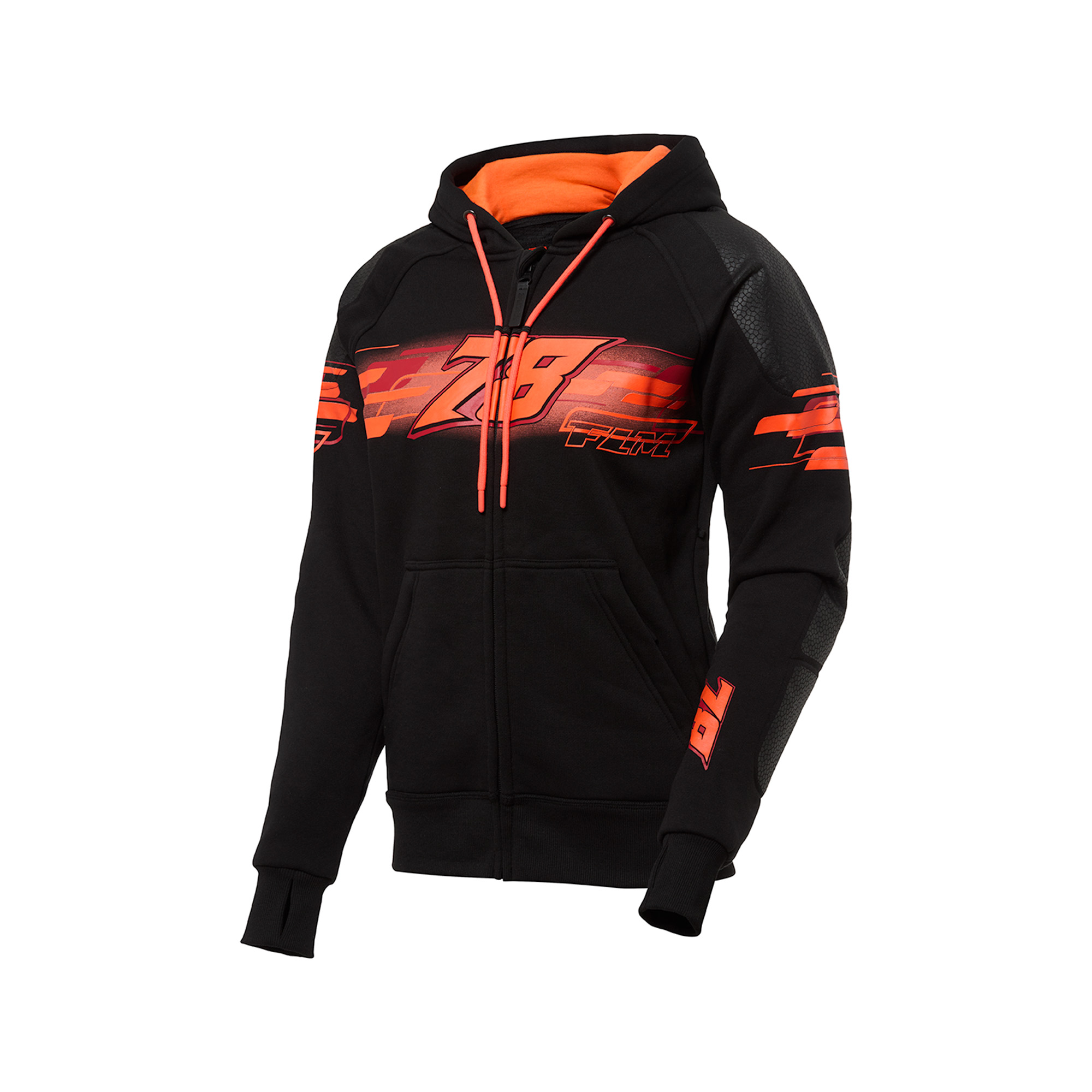 FLM Drift Sport Hoodie mit Protektoren schwarz/rot XXL - Motorradbekleidung - Motorradjacken