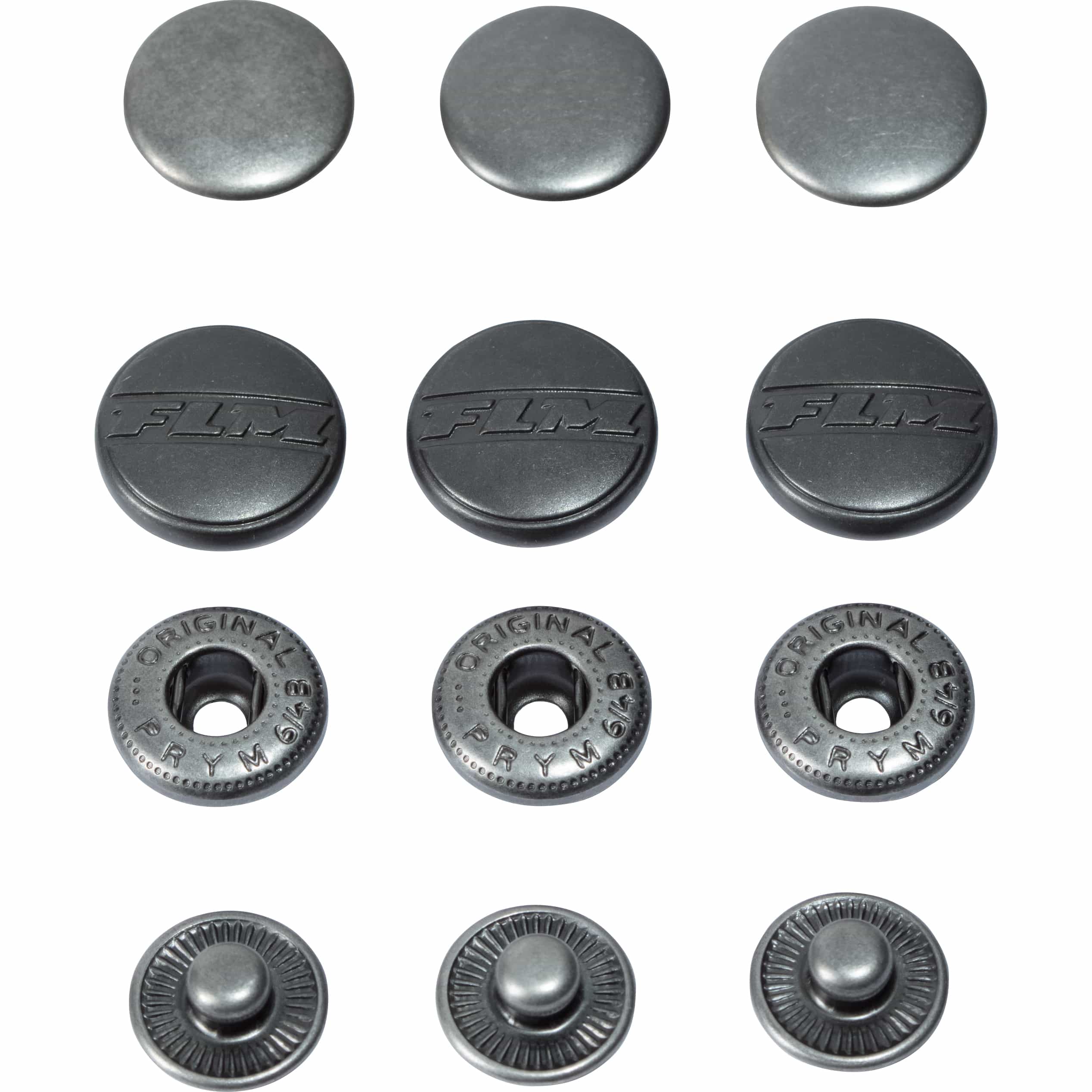 FLM Druckknopf anthrazit 16 mm - Motorradbekleidung - Zubehör & Accessoires