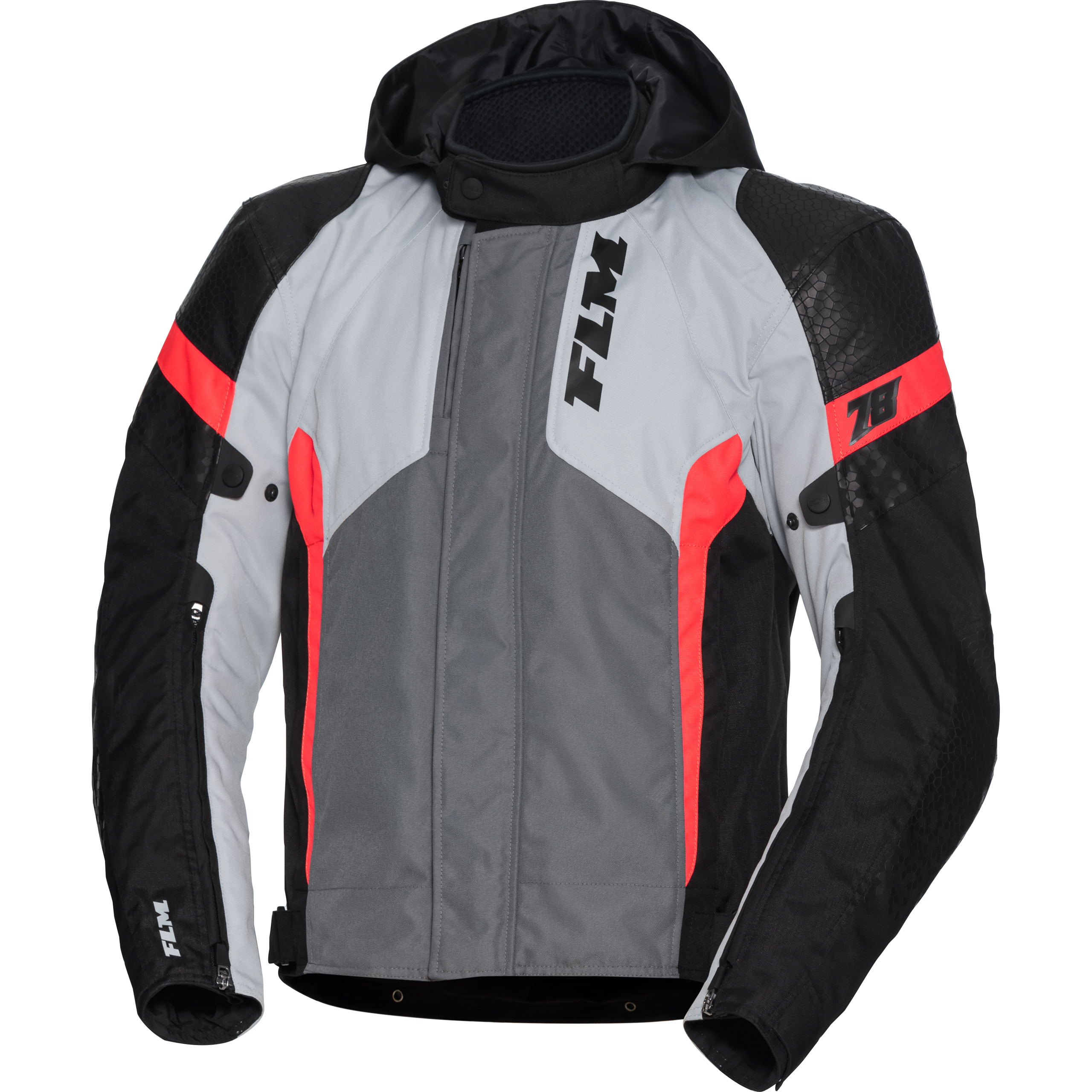 FLM Fuel WP Textiljacke grau/rot XXL - Motorradbekleidung - Motorradjacken