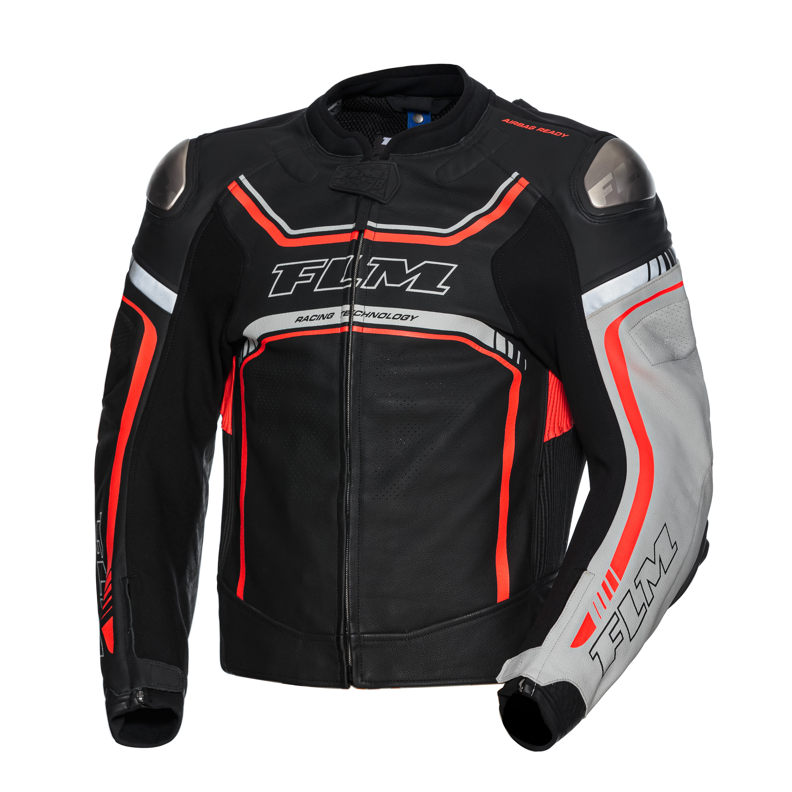 FLM Le Mans GP Lederkombijacke schwarz/rot 50 - Motorradbekleidung - Motorradjacken