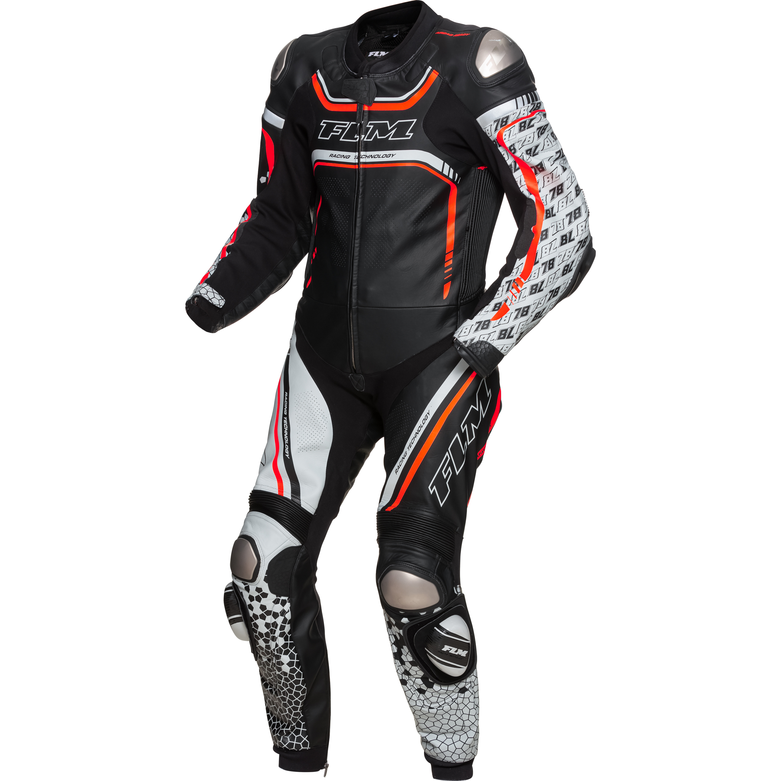 FLM Le Mans GP Racingkombi 1-tlg. schwarz/rot 54 - Motorradbekleidung - Motorradkombis