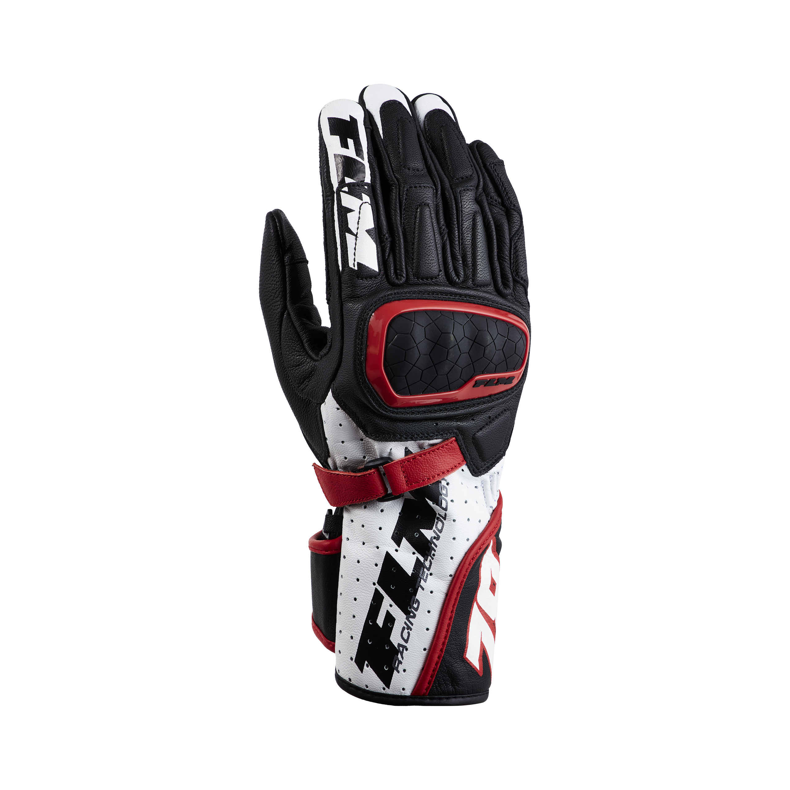 FLM Mandalika Racing Damen Lederhandschuh lang schwarz/rot 6