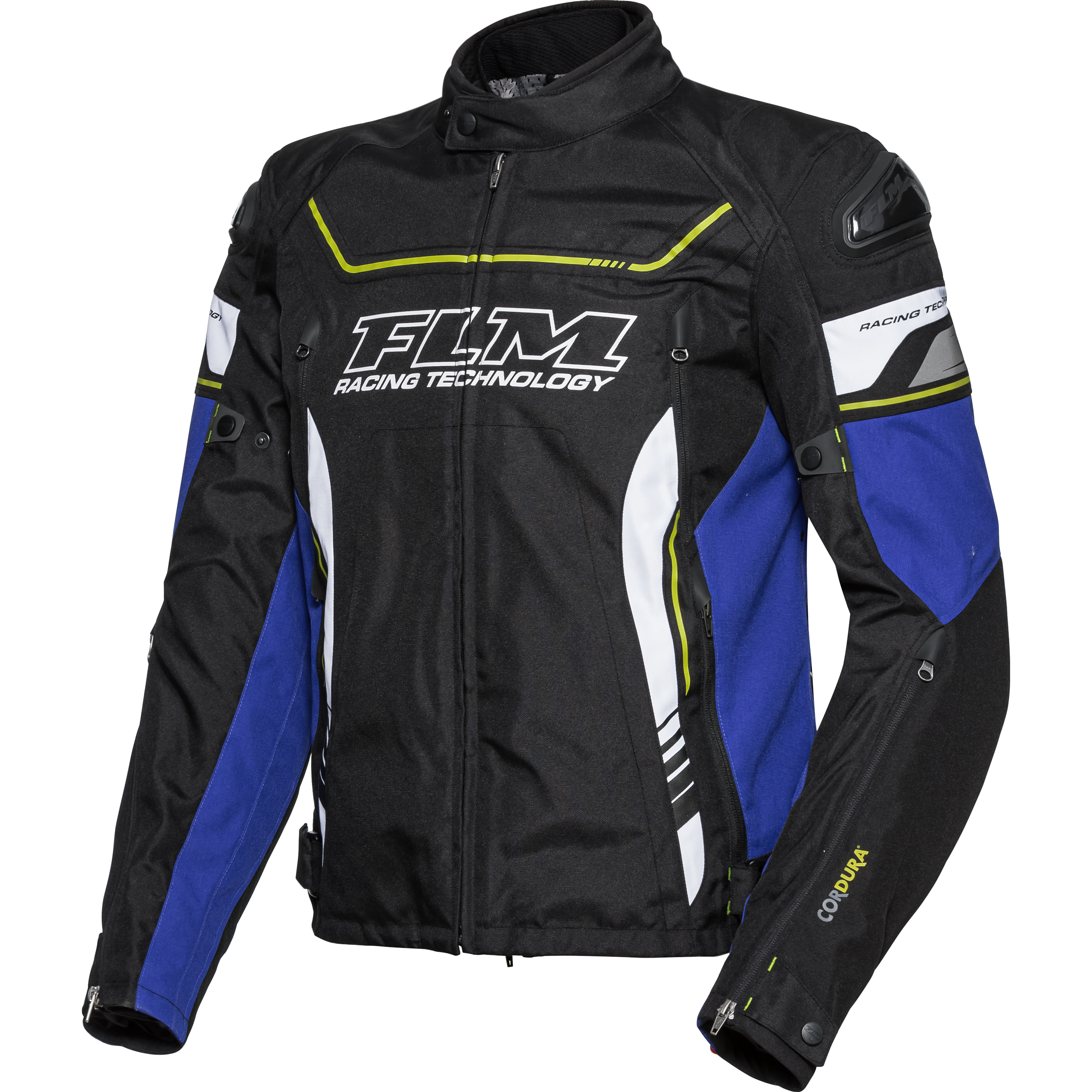 FLM Octane Textiljacke schwarz/blau/weiß/gelb M - Motorradbekleidung - Motorradjacken