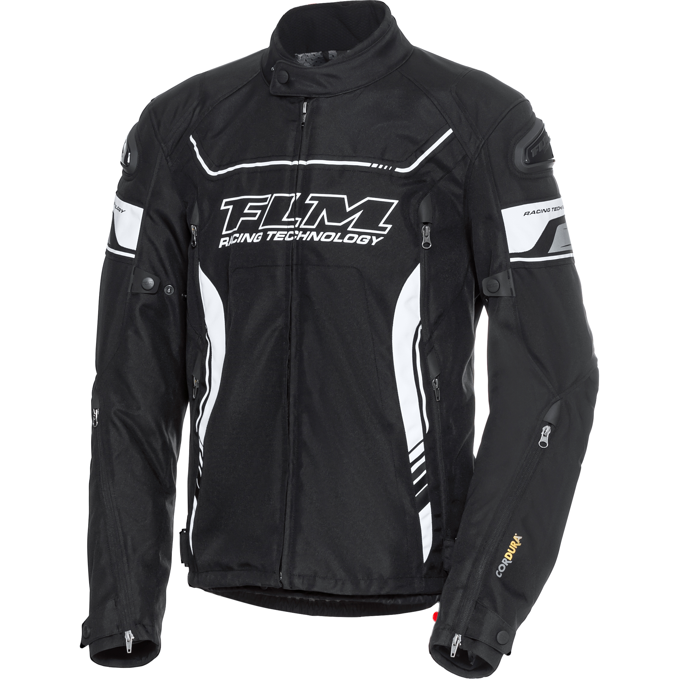 FLM Octane Textiljacke schwarz/weiß M - Motorradbekleidung - Motorradjacken