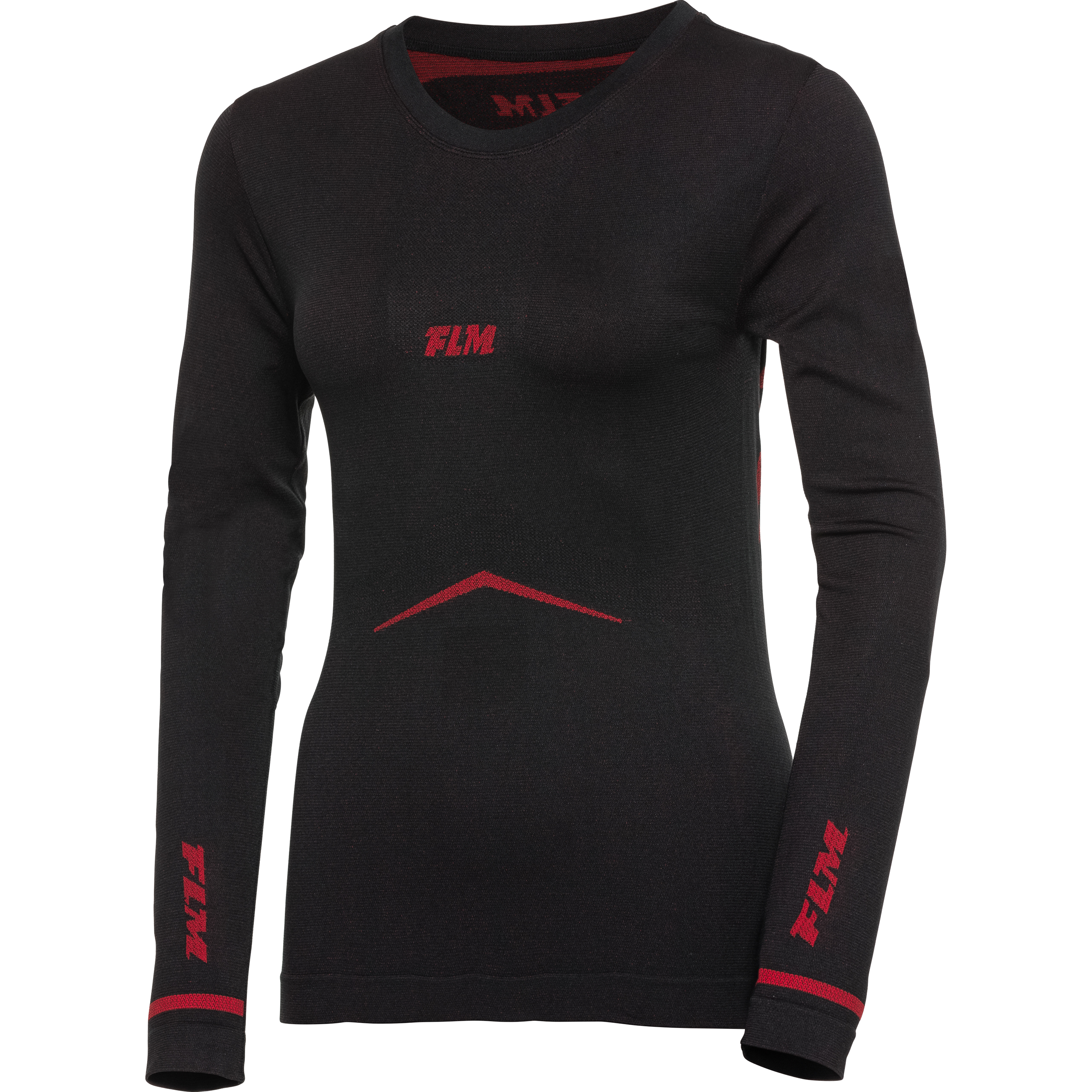 FLM Sports Damen Funktionshirt Pro Langarm 1.0 schwarz XL - Motorradbekleidung - Wetterschutzkleidung