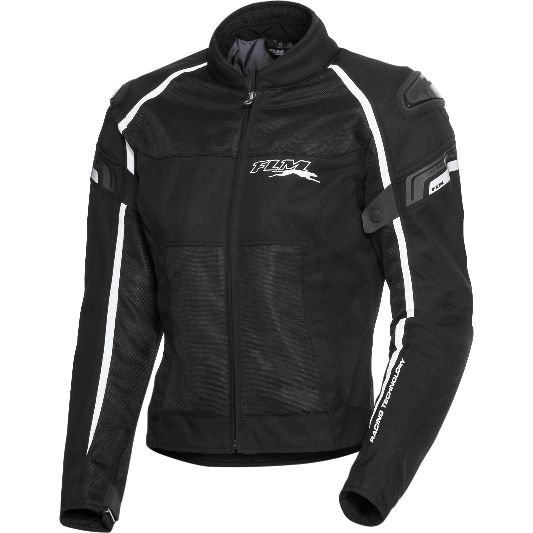 FLM Sports Textil Jacke 1.2 schwarz/weiß 3XL - Motorradbekleidung - Motorradjacken