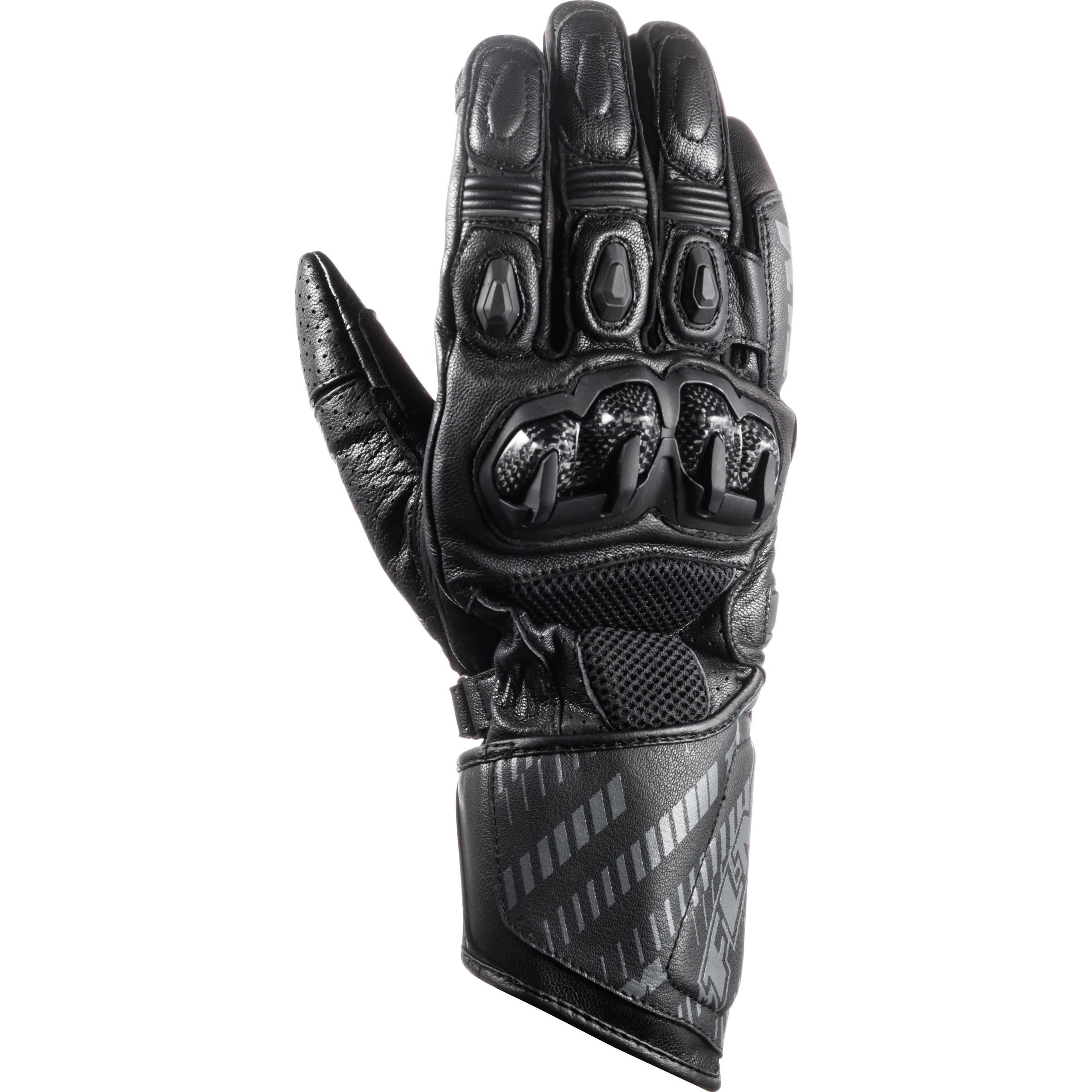 FLM Traction Air Lederhandschuh lang schwarz 10 - Motorradbekleidung - Motorradhandschuhe