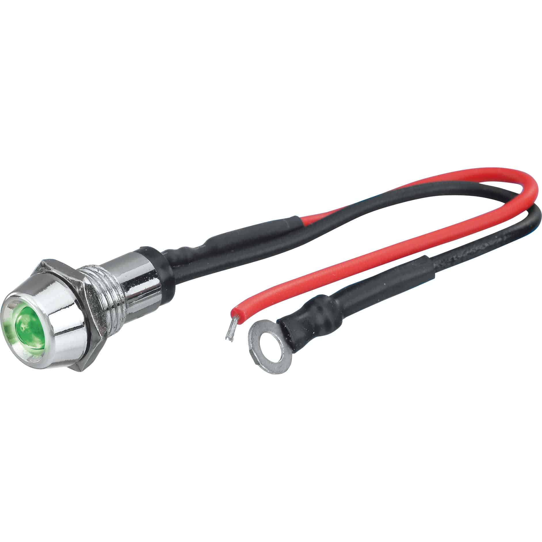 FOLIATEC LED Einbaukontrollleuchte M8 chrom/grün - Motorradteile & Ersatzteile - Beleuchtung