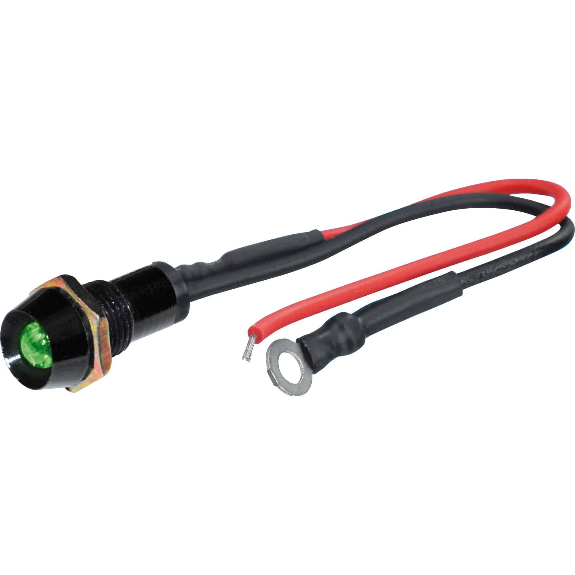FOLIATEC LED Einbaukontrollleuchte M8 schwarz/grün - Motorradteile & Ersatzteile - Beleuchtung