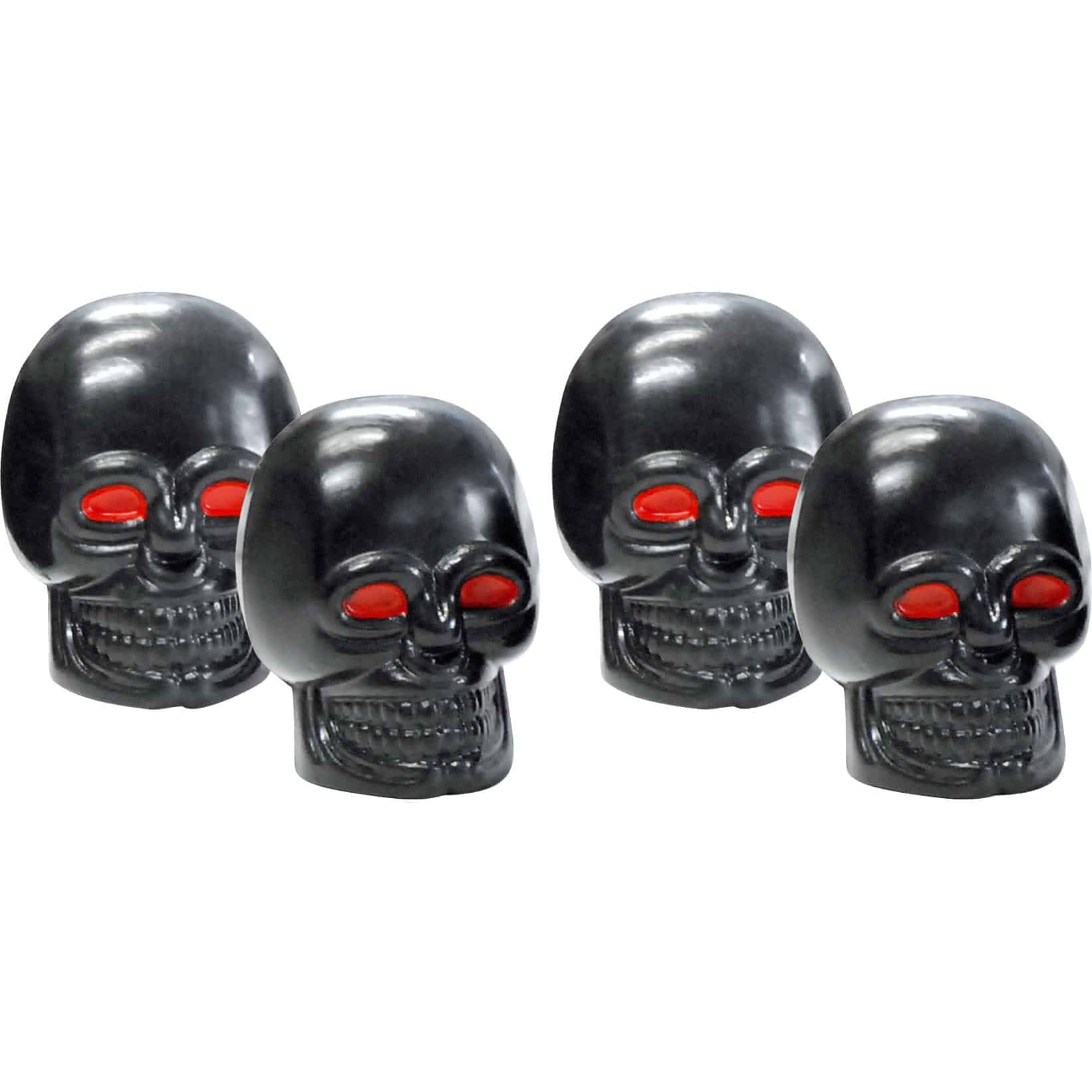 FOLIATEC Reifen-Ventilkappen Skull schwarz mit roten Augen 4er Pack - Motorradteile & Ersatzteile - Reifen & Felgen