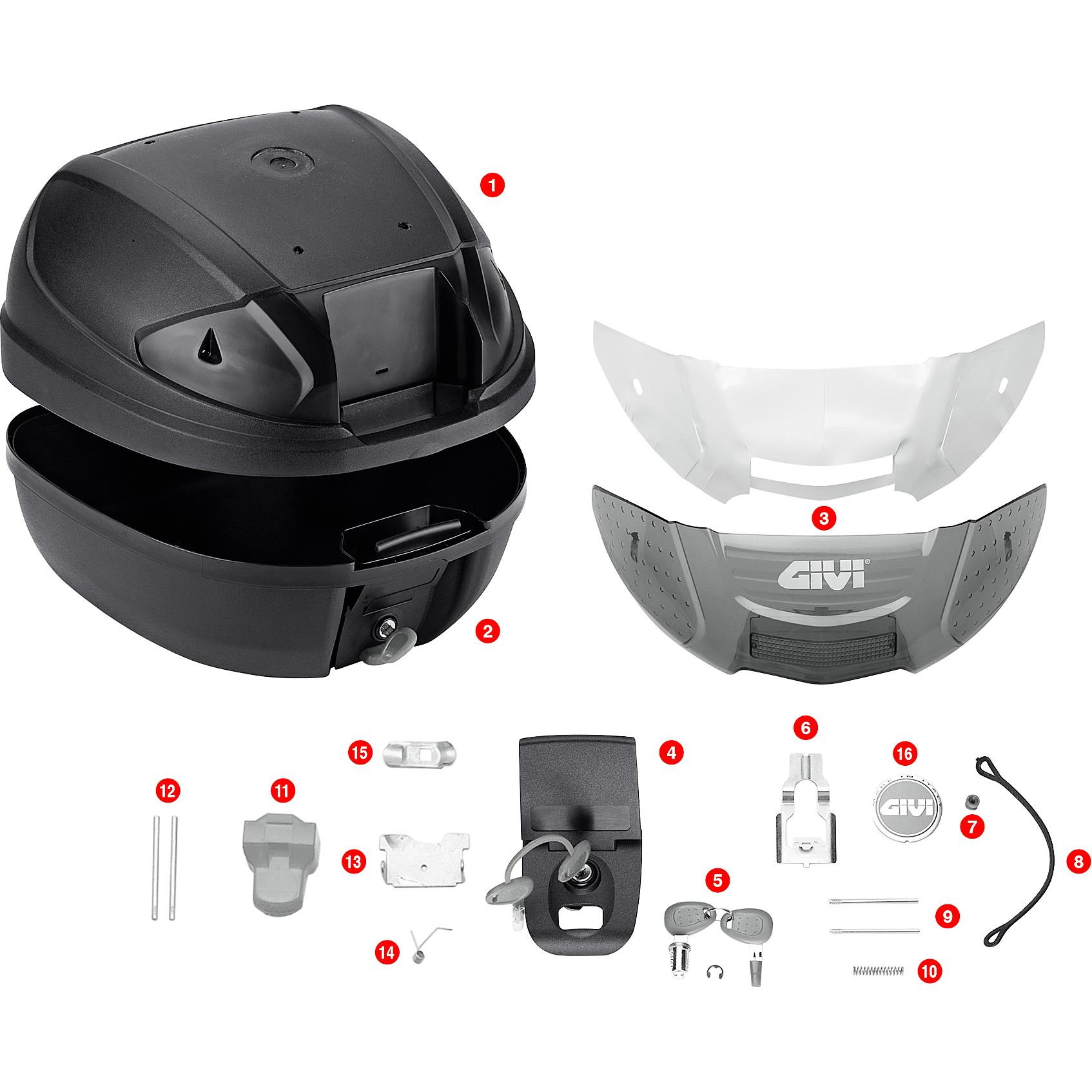 Givi Ersatzteil Aufkleber Z458R für E450/E470 - Motorradzubehör - Motorradgepäck