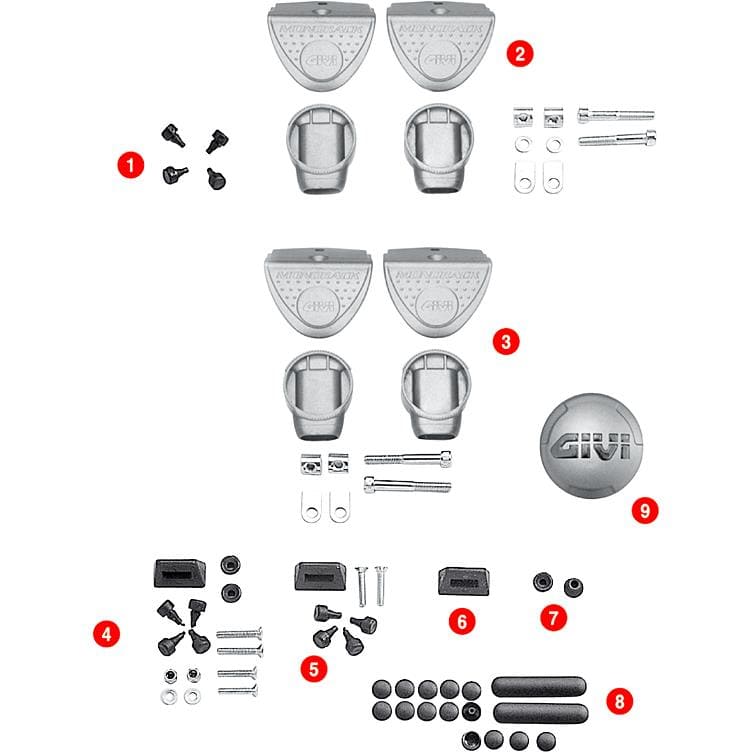 Givi Ersatzteil Gummistopfen Z126 4x für Platte M3/M5/MM/M5M/M6M/ - Motorradzubehör - Motorradgepäck