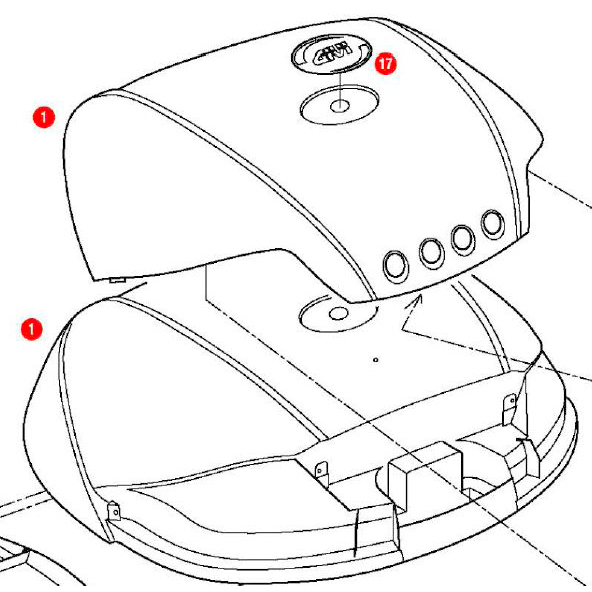 Givi Ersatzteil Kofferdeckel Z46CNM mit Cover schwarz für V46 - Motorradzubehör - Motorradgepäck