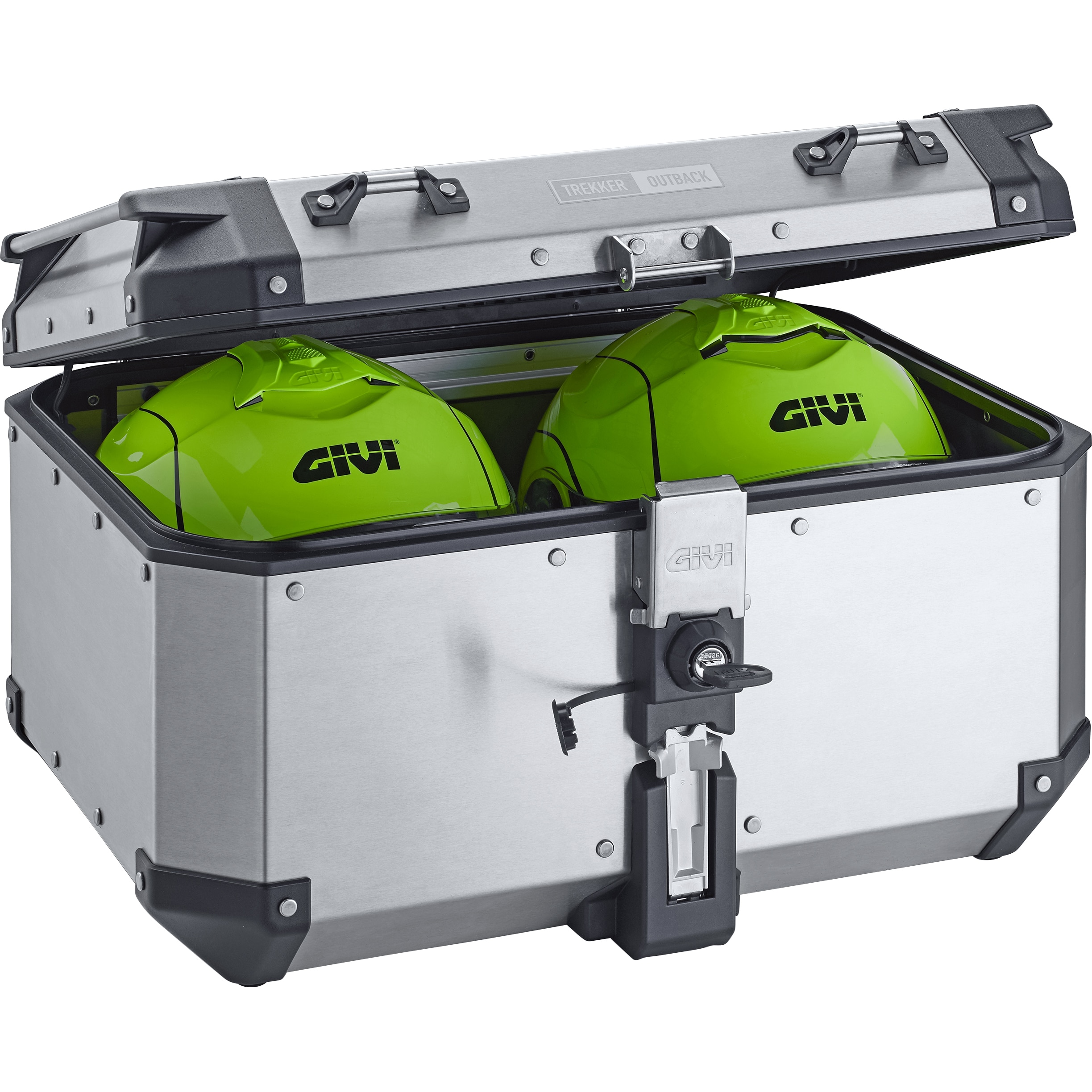 Givi Monokey® Topcase Alu Trekker Outback OBKN58A silber 58 Liter - Motorradzubehör - Motorradgepäck