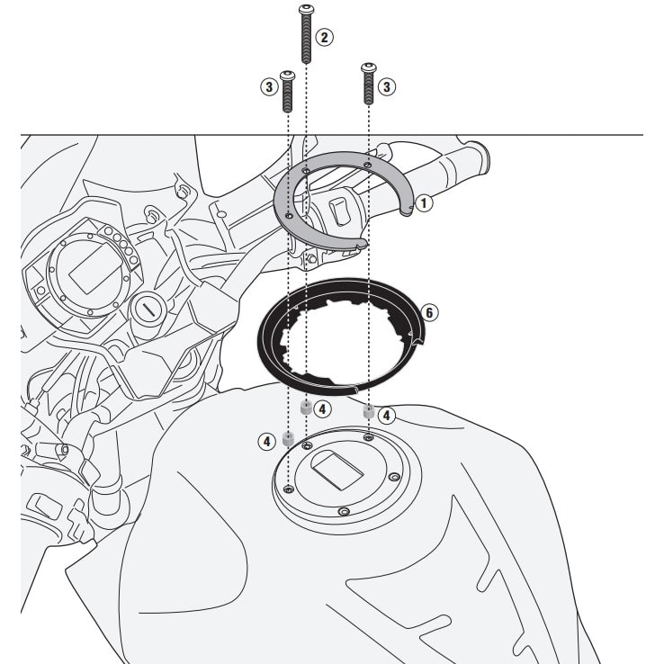 Givi Tanklock Adapter BF52 für Kawasaki Z 750 2004-2006 - Motorradzubehör - Motorradgepäck