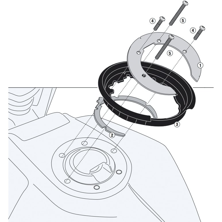Givi Tanklock Adapter BF53 für Husqvarna Svartpilen 701 - Motorradzubehör - Motorradgepäck