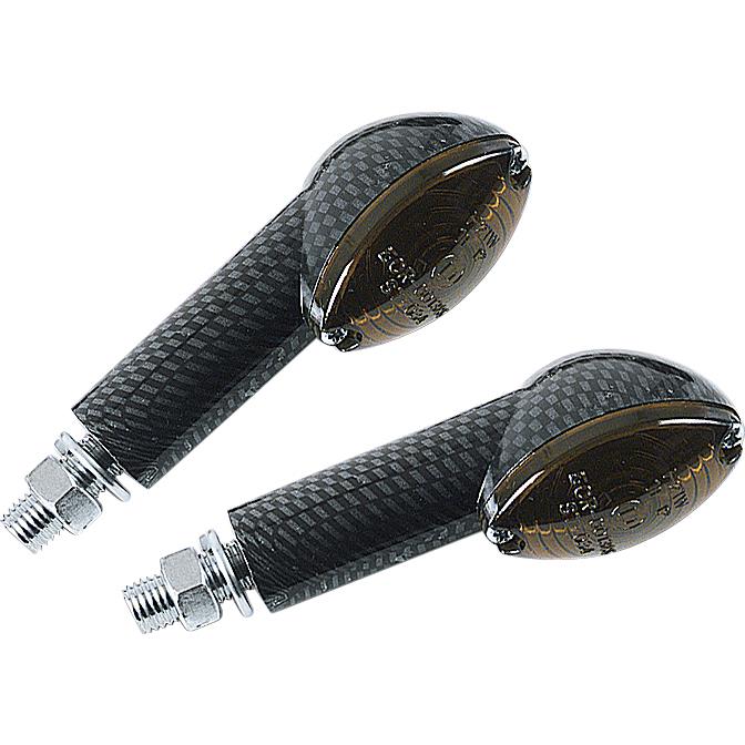 HIGHSIDER smart Blinkerpaar Cateye 12V/H21 M10 kurz carbonlook getöntes Glas - Motorradteile & Ersatzteile - Beleuchtung
