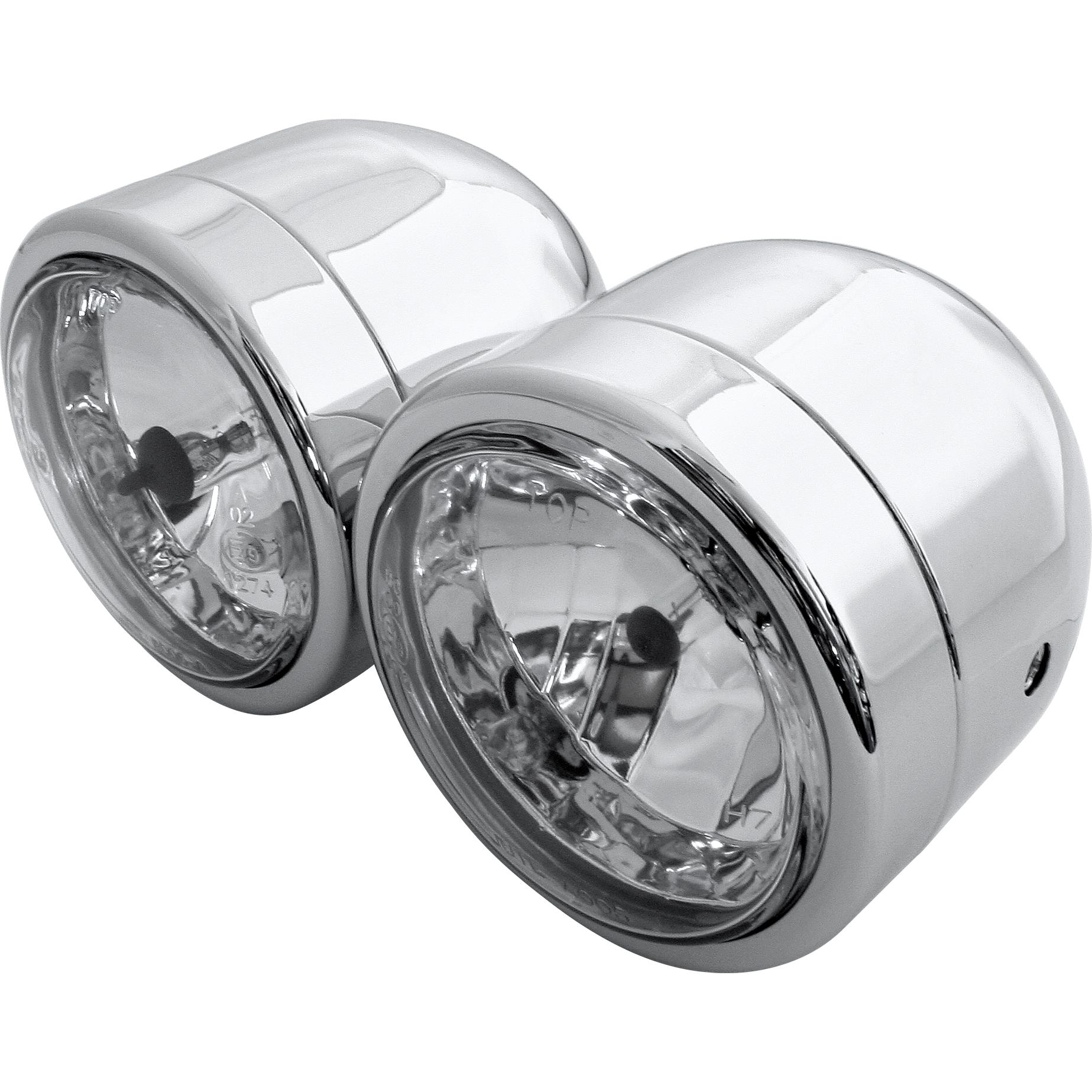 HIGHSIDER smart Doppelscheinwerfer 90 mm Abblend-/Fernlicht H7/H4 chrom - Motorradteile & Ersatzteile - Beleuchtung
