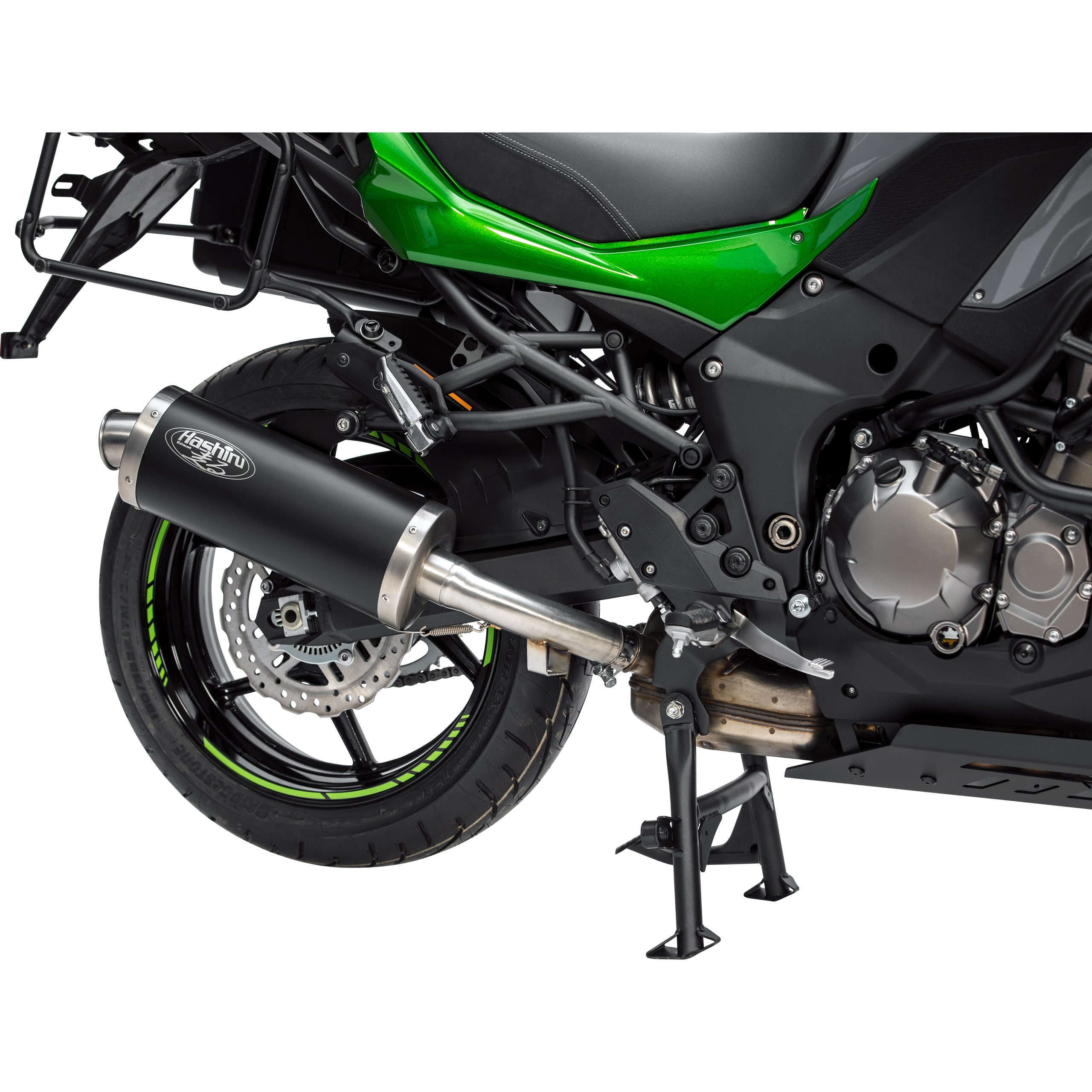 Hashiru Auspuff ST05 oval schwarz für Kawa KLZ 1000 Versys 2019- - Motorradteile & Ersatzteile - Auspuff