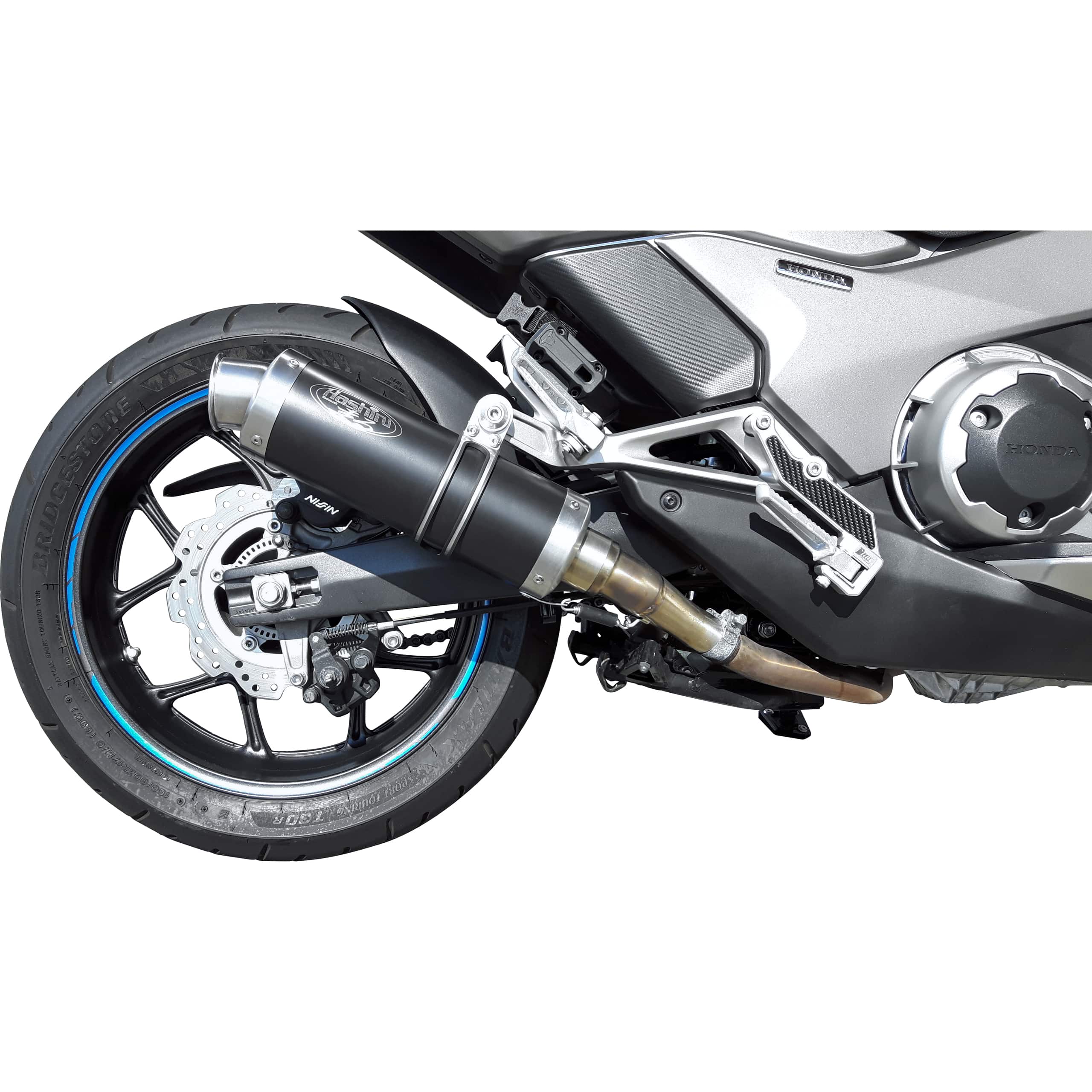 Hashiru Auspuff ST05 rund schwarz für Honda NC 750 S/X/Integra 2016- - Motorradteile & Ersatzteile - Auspuff