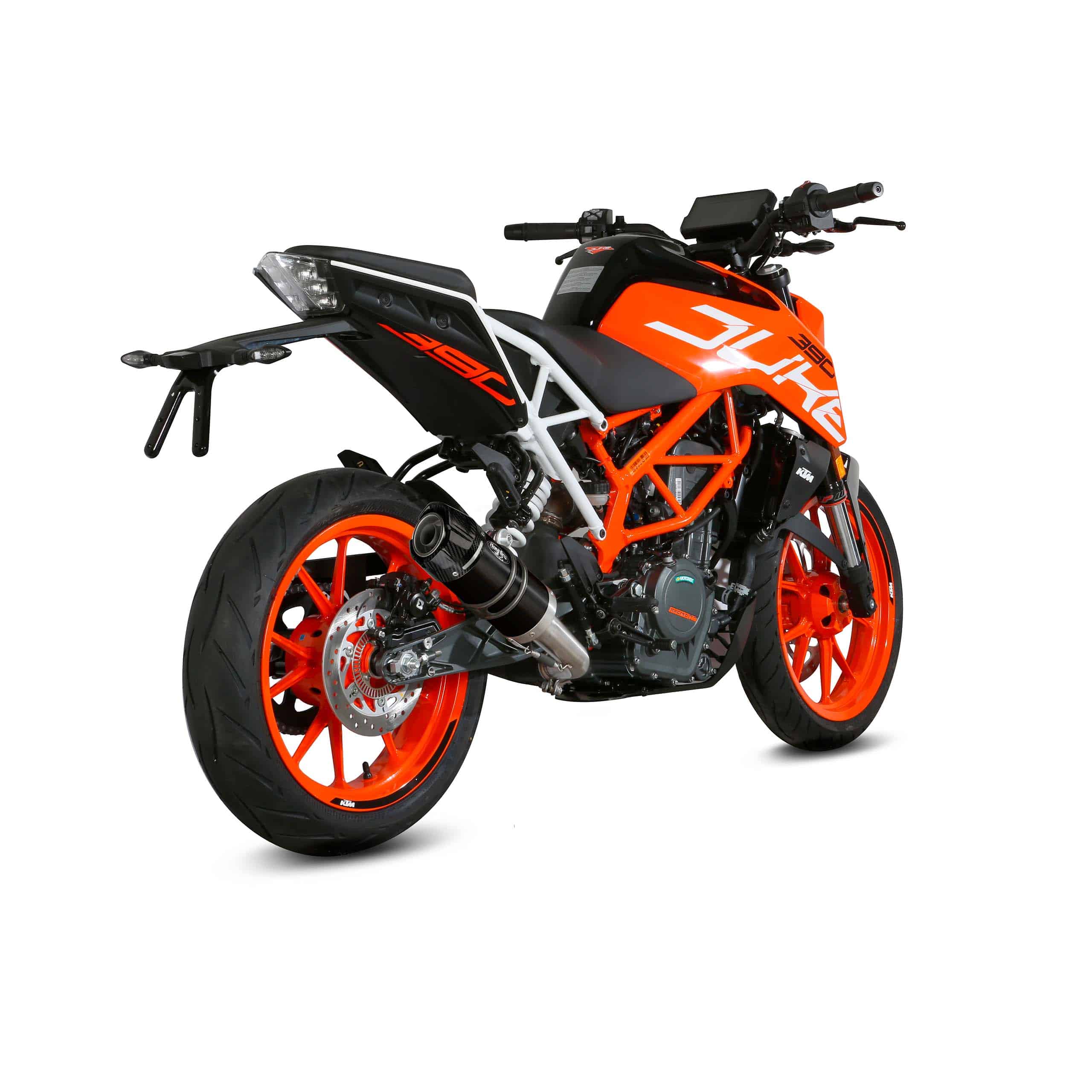 Hashiru Auspuff ST06 schwarz/carbon für KTM Duke/RC 125/390 17-20 - Motorradteile & Ersatzteile - Auspuff