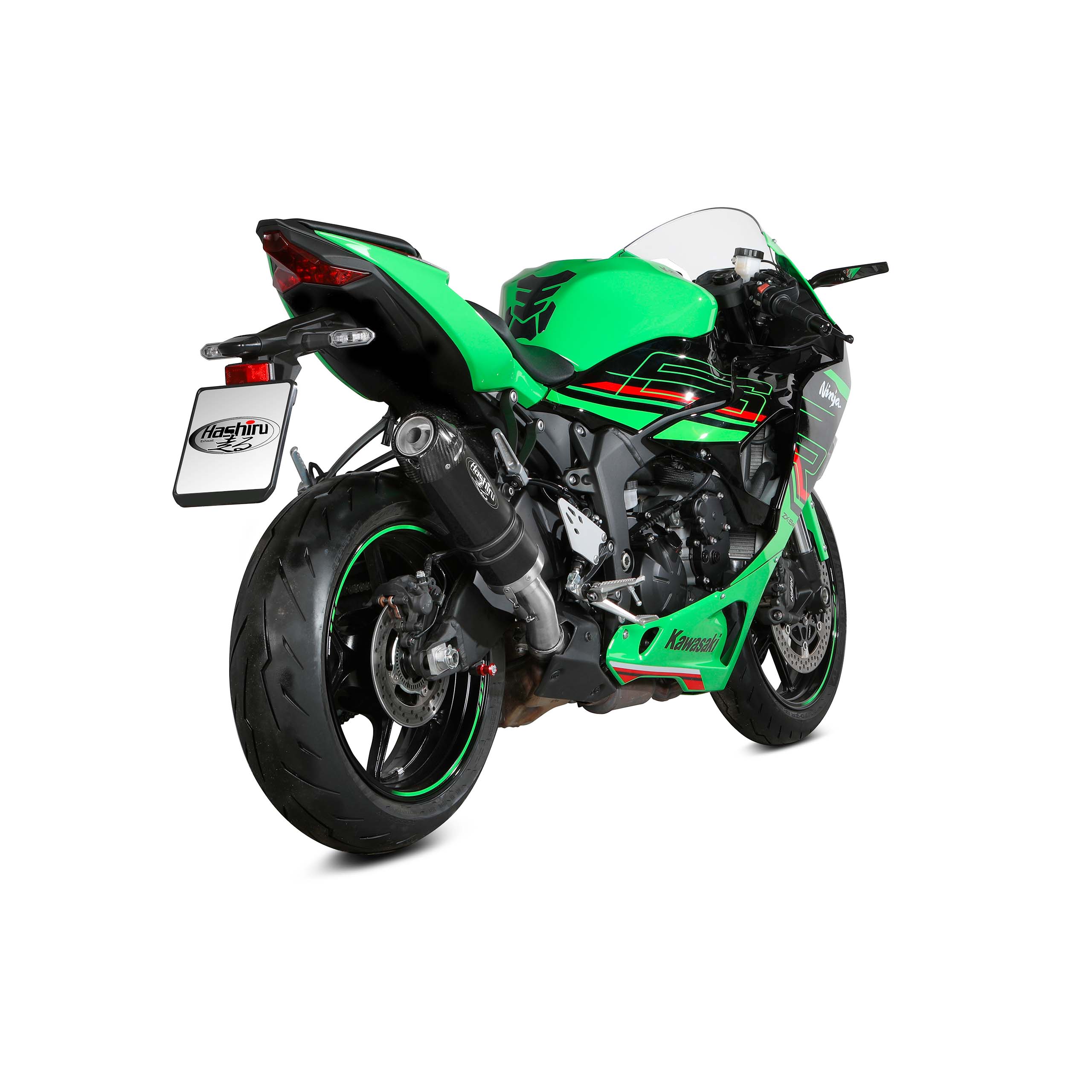 Hashiru Auspuff ST06 schwarz/carbon für Kawasaki ZX-6 R 2024- - Motorradteile & Ersatzteile - Auspuff