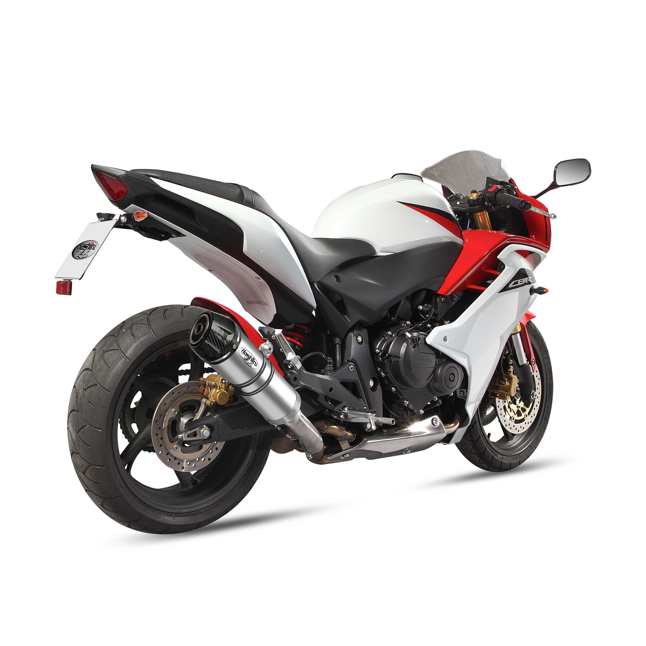 Hashiru Auspuff ST06 silber/carbon für Honda CB/CBR 600 Hornet/F 200 - Motorradteile & Ersatzteile - Auspuff