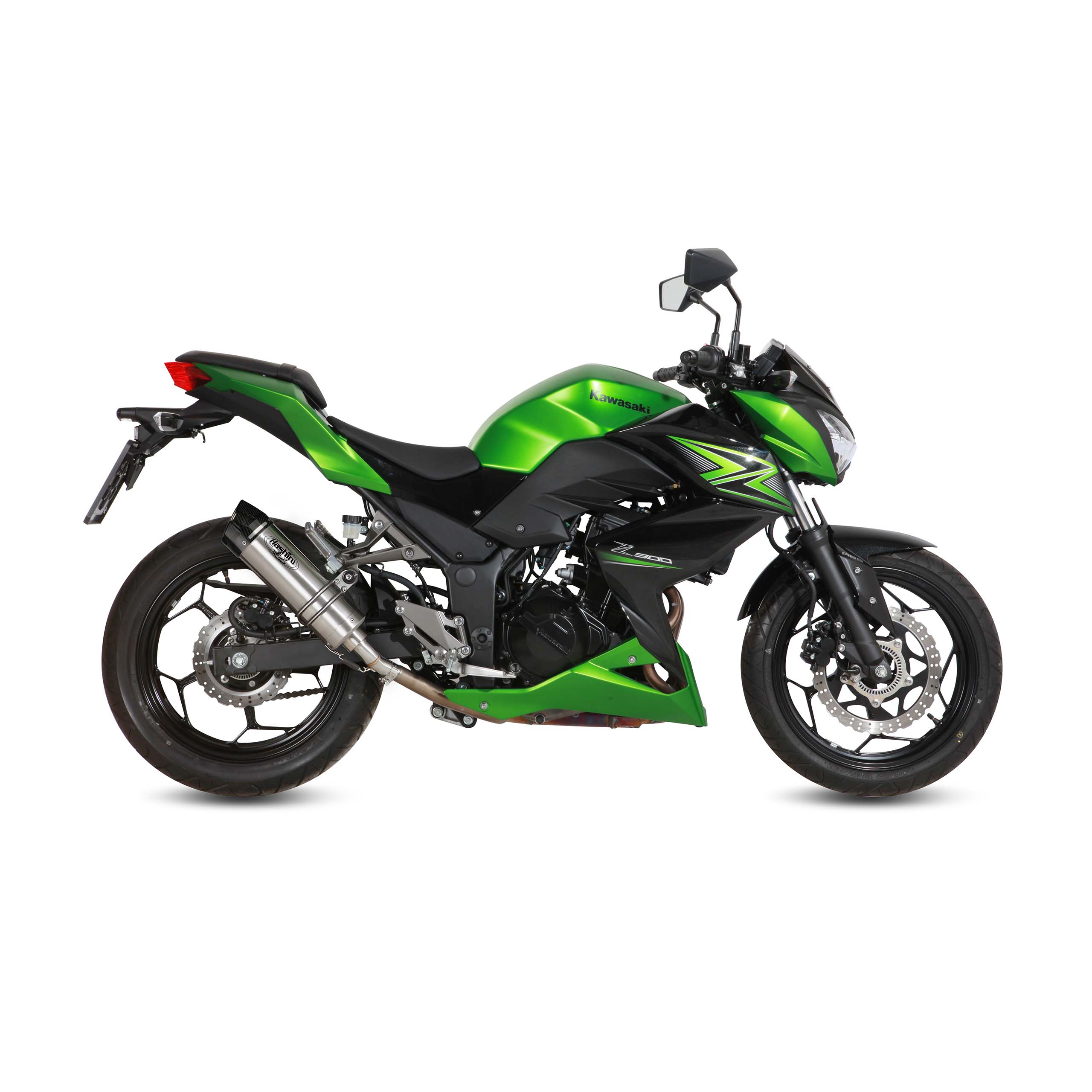 Hashiru Auspuff ST06 silber/carbon für Kawasaki Z/Ninja 300 2013-201 - Motorradteile & Ersatzteile - Auspuff