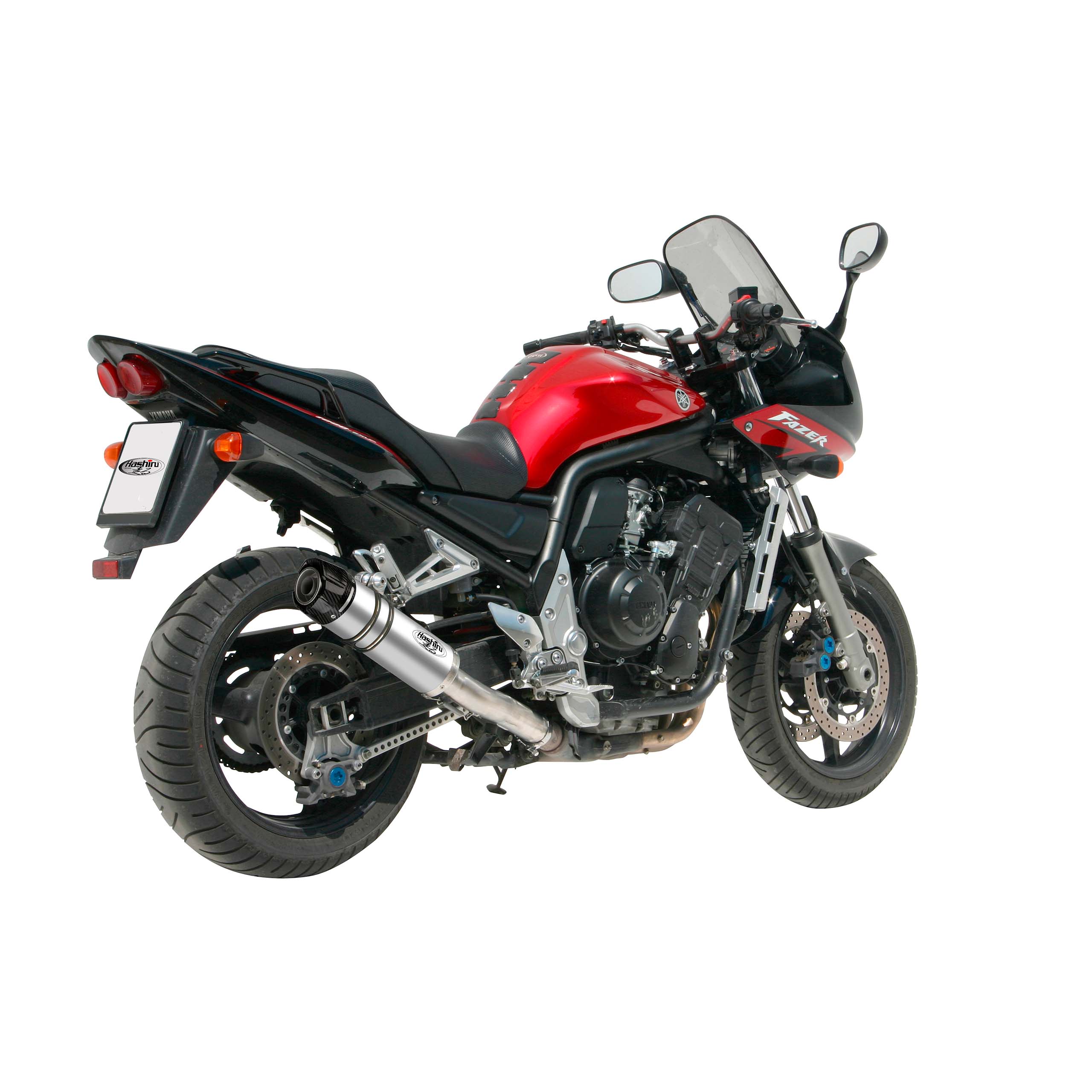 Hashiru Auspuff ST06 silber/carbon für Yamaha FZS 1000 Fazer - Motorradteile & Ersatzteile - Auspuff